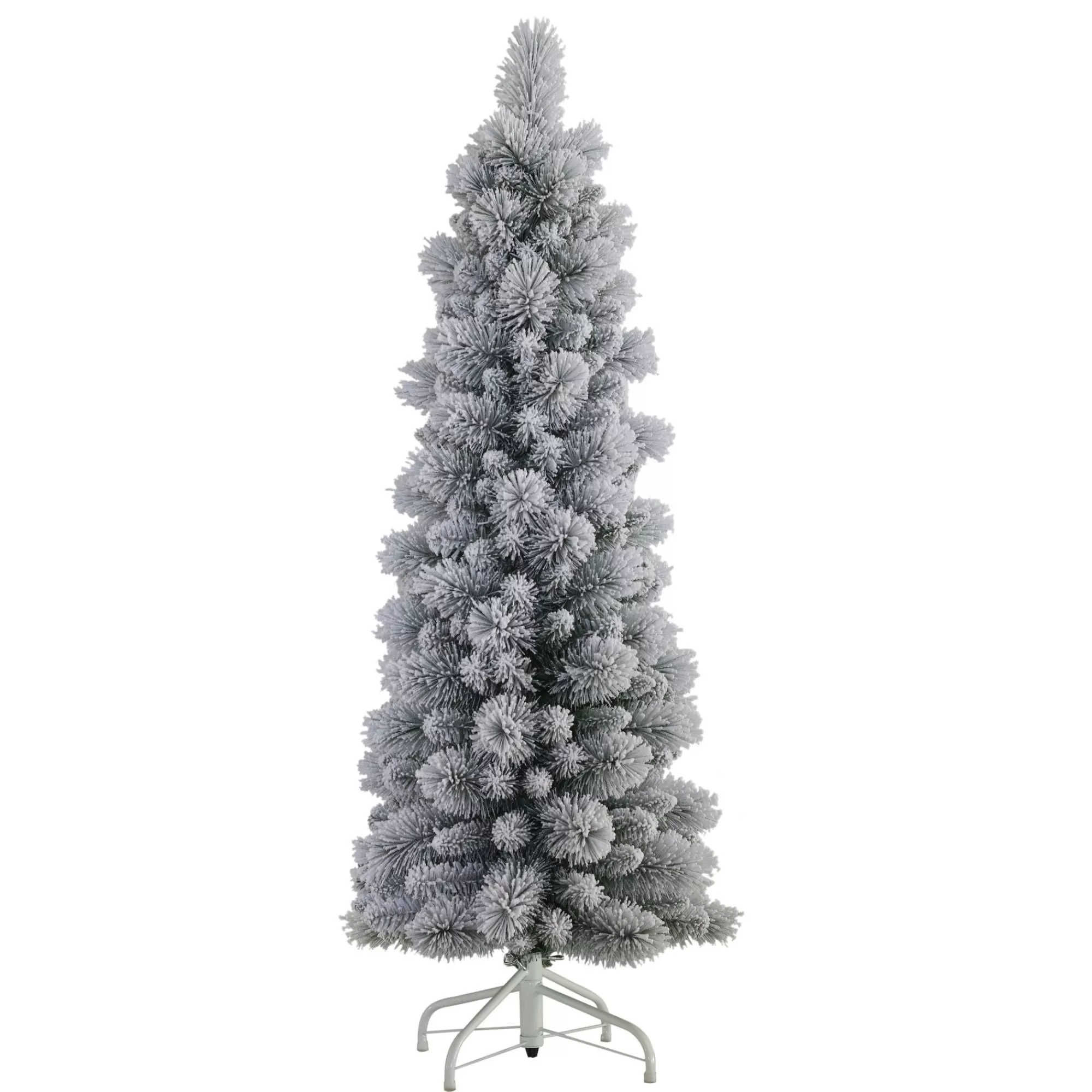 CC Christmas Decor 4.5' Pre-Lit Pencil Green Flocked Artificial Christmas Tree, Unlit< Flocked