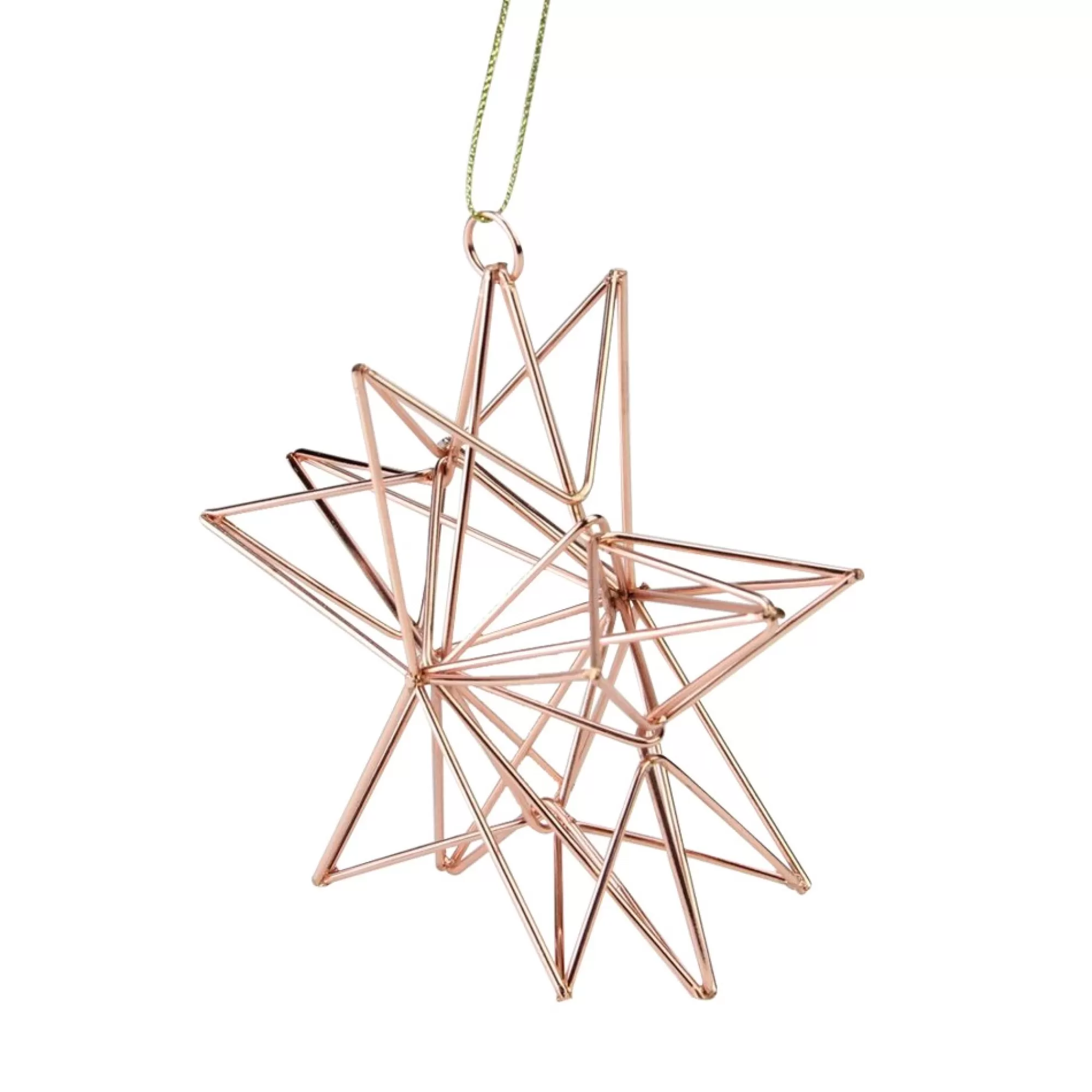 Northlight Stars-4.5" Rose Gold Geometric Wire Star Christmas Ornament