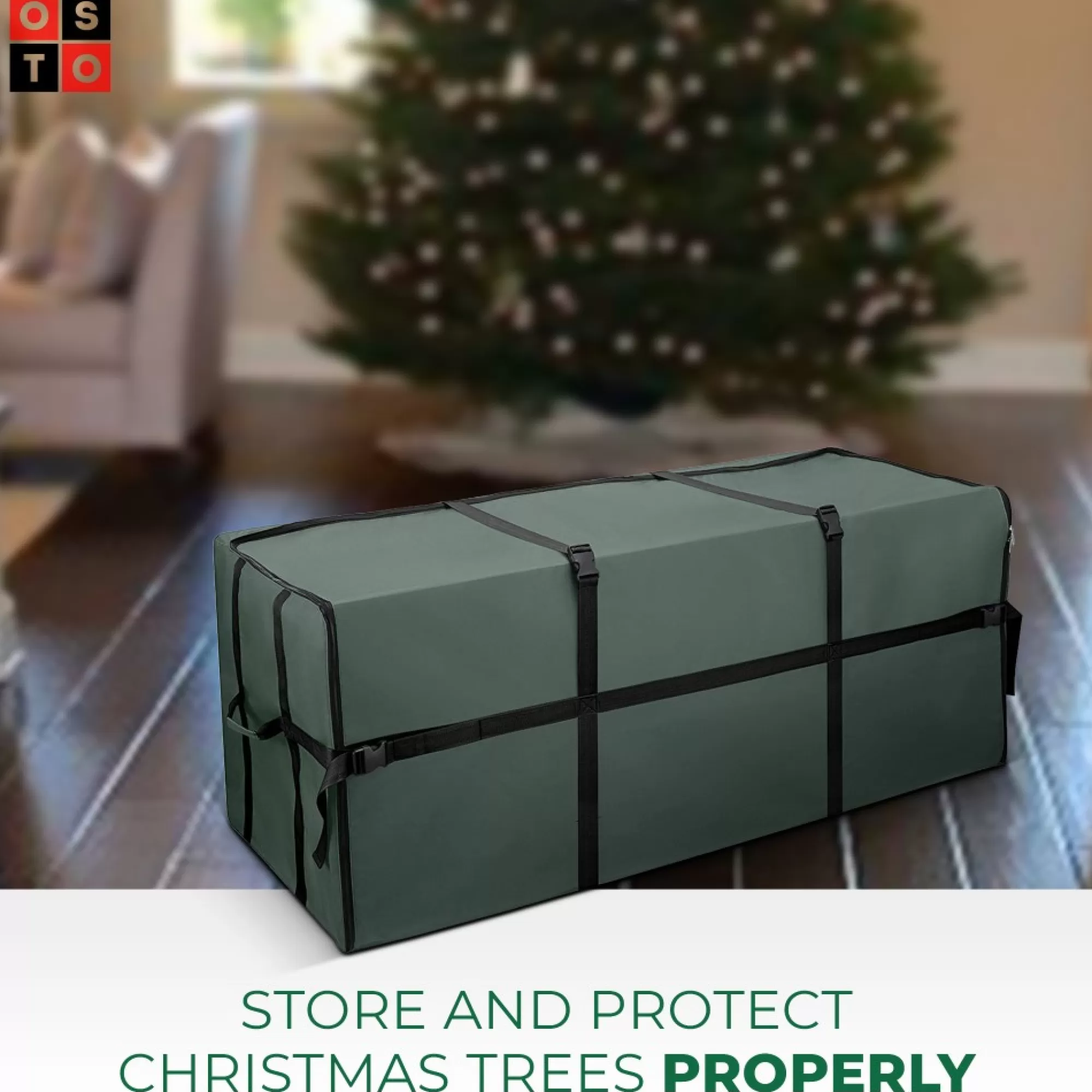 osto Tree Storage-48" Green Waterproof Artificial Christmas Tree Storage Bag