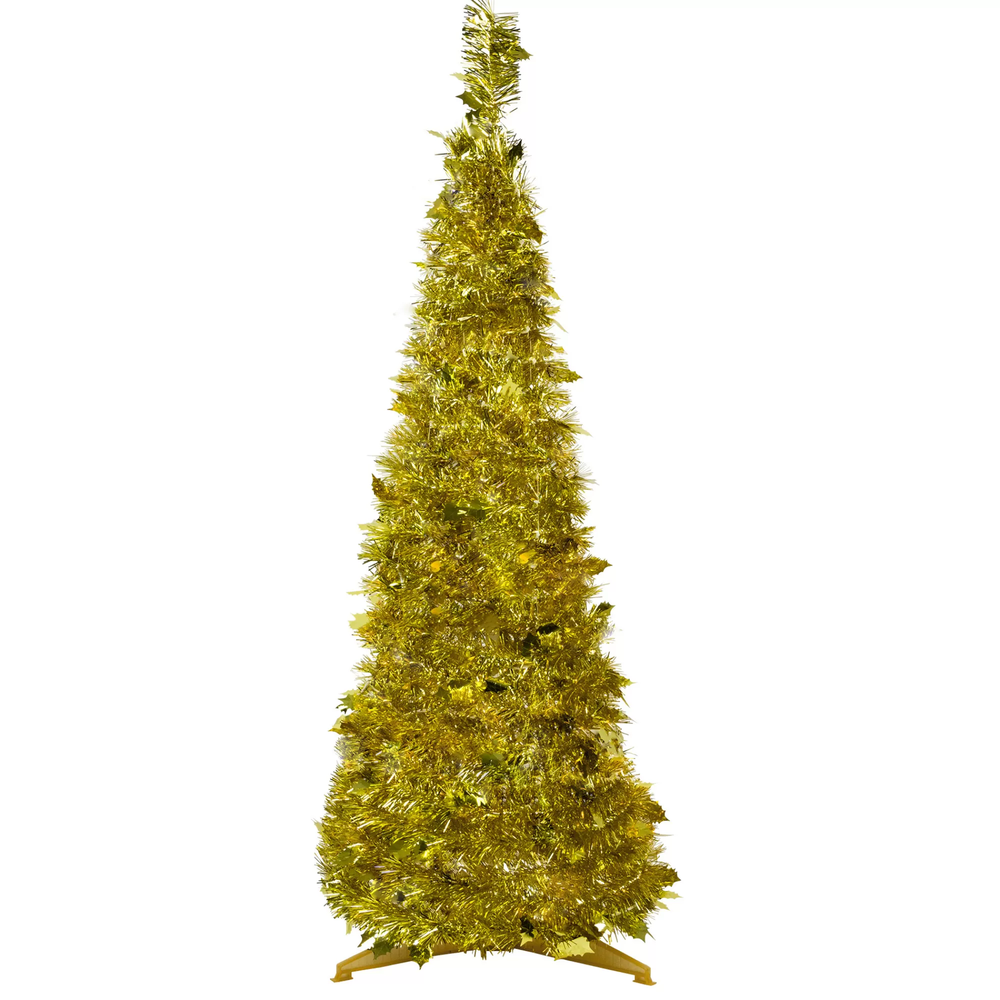 Northlight 4' Gold Tinsel Pop-Up Artificial Christmas Tree, Unlit< Pop Up