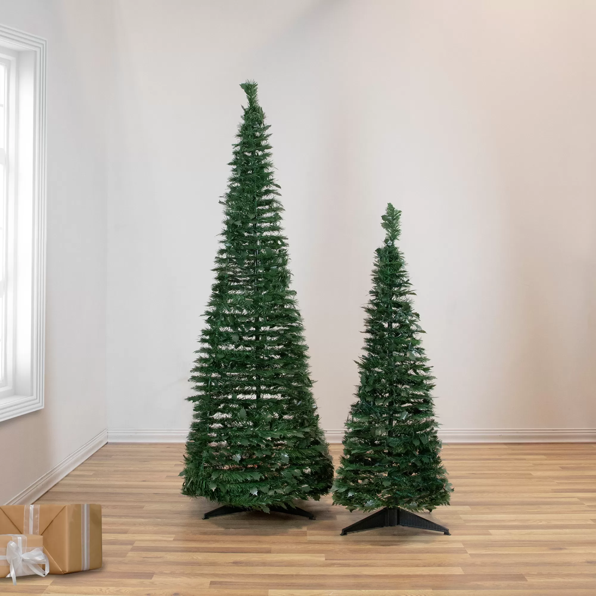 Northlight 4' Green Tinsel Pop-Up Artificial Christmas Tree, Unlit< Pop Up