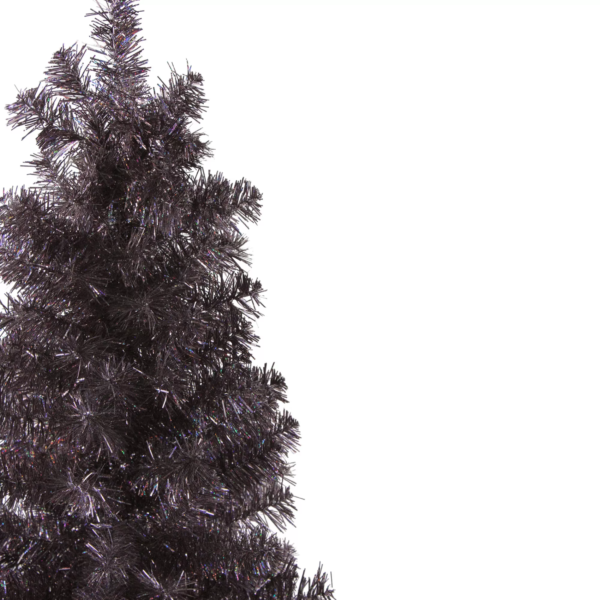 Northlight 4' Holographic Brown Slim Artificial Tinsel Christmas Tree - Unlit< Colorful