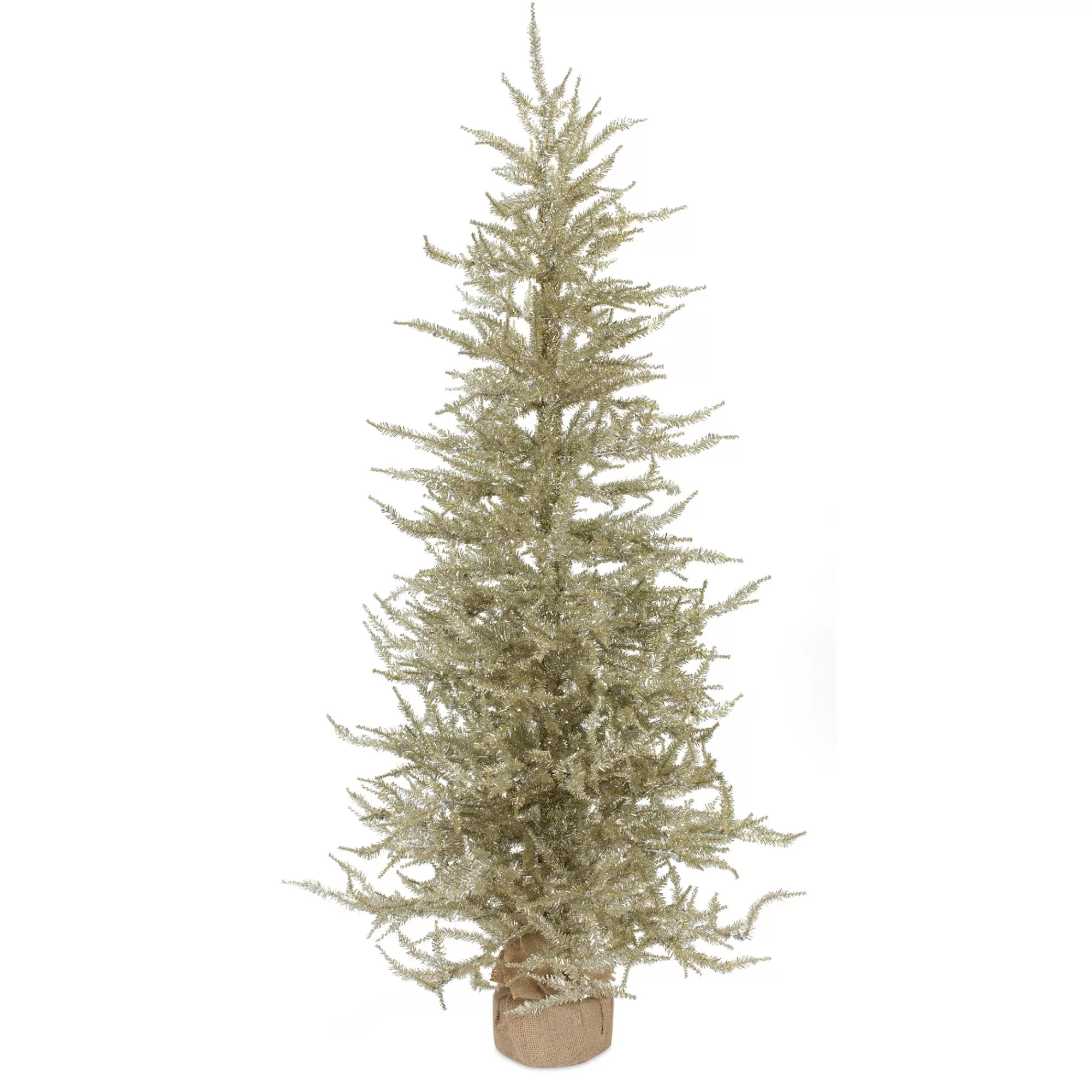 Contemporary Home Living 4' Light Green Tinsel Pine Tree In Pot< Commercial