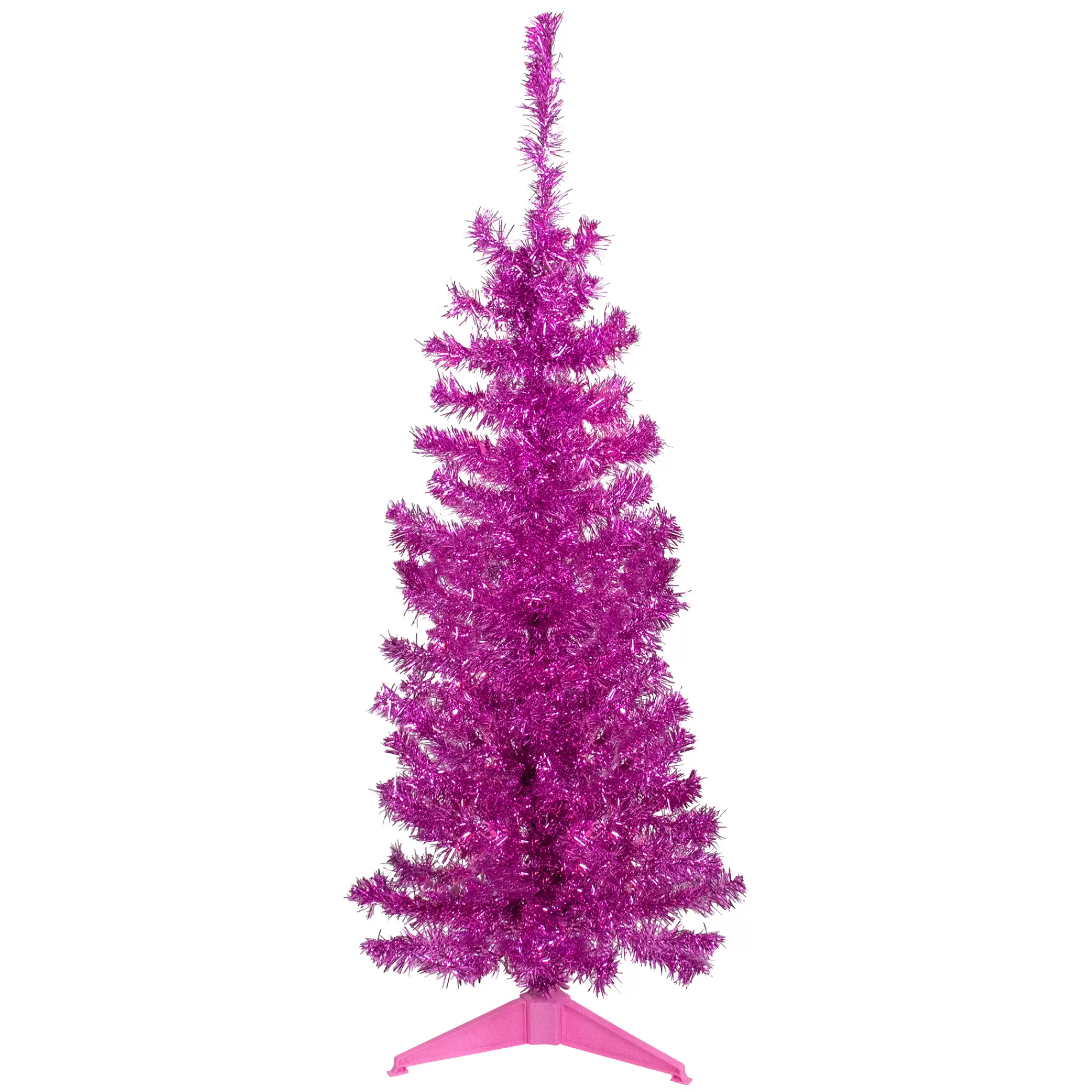 Northlight 4' Pink Artificial Tinsel Christmas Tree, Unlit< Colorful