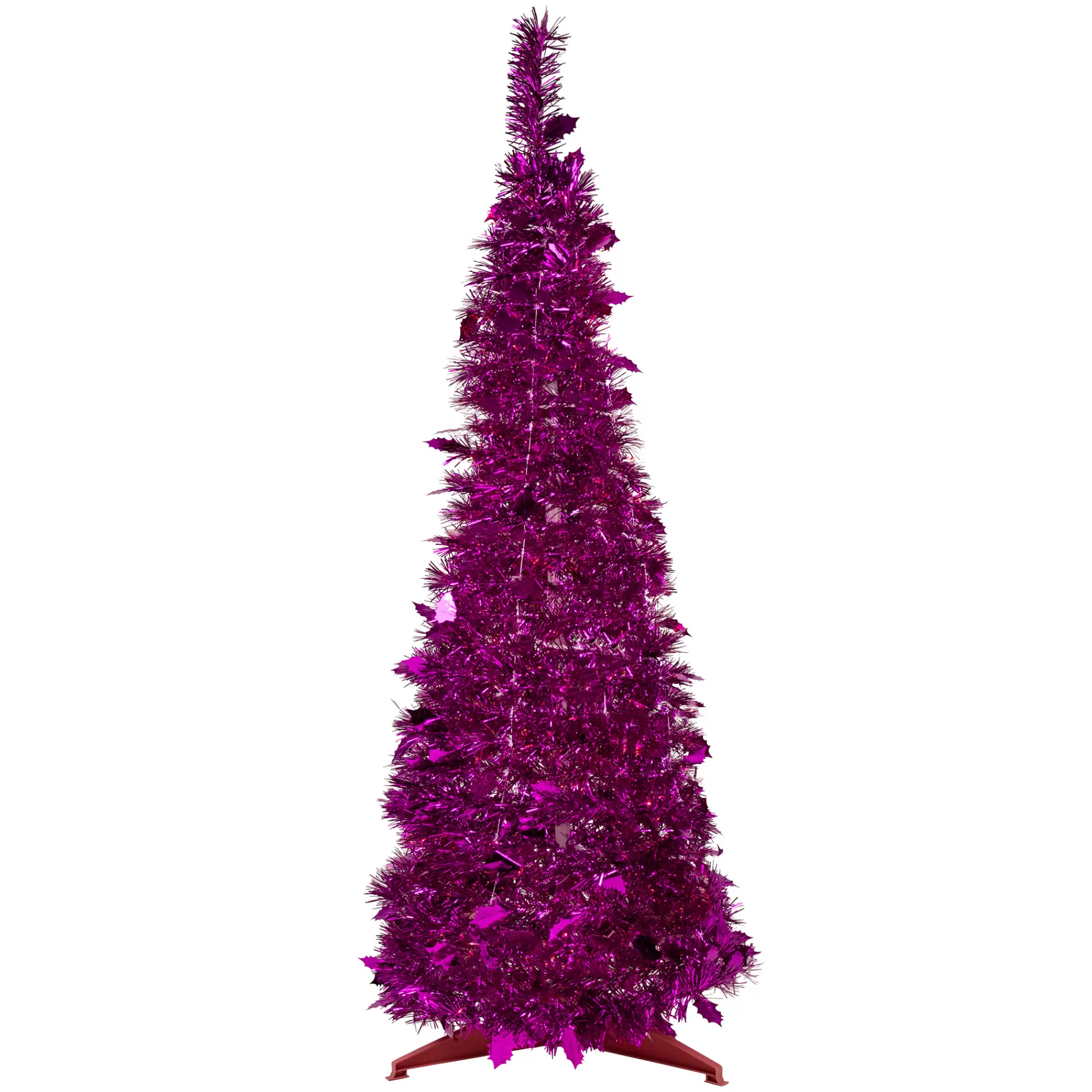 Northlight 4' Pink Tinsel Pop-Up Artificial Christmas Tree, Unlit< Pop Up