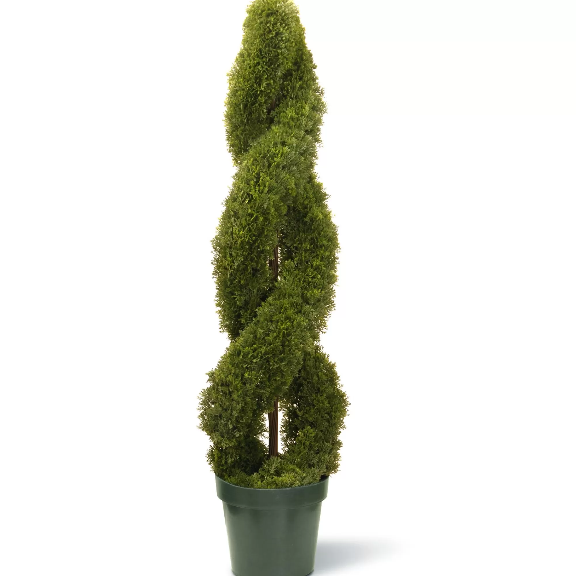 CC Christmas Decor 4' Potted Artificial Double Spiral Cedar Topiary Tree< Potted