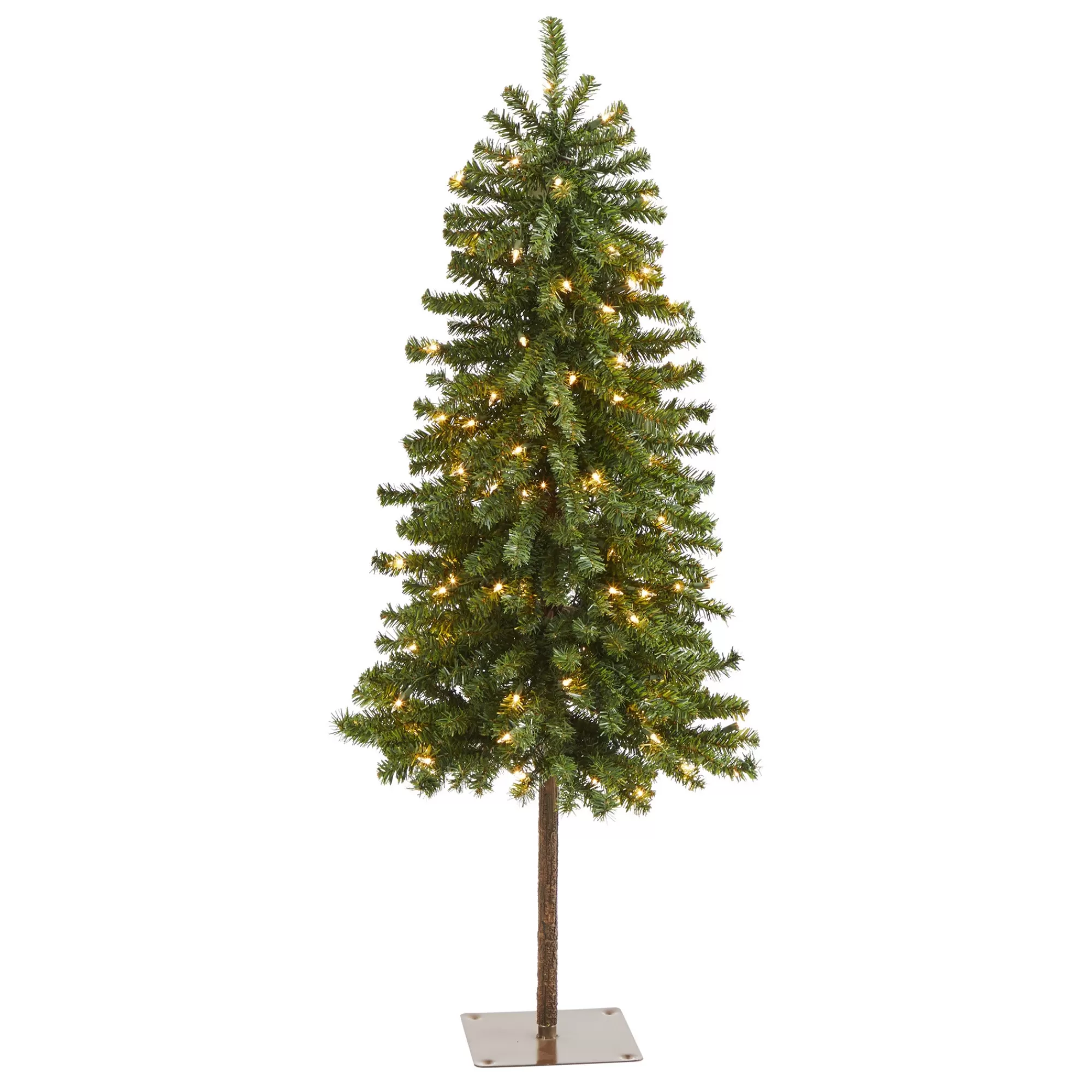 Nearly Natural 4' Pre-Lit Alpine Artificial Christmas Tree, Clear Led Lights< Alpine