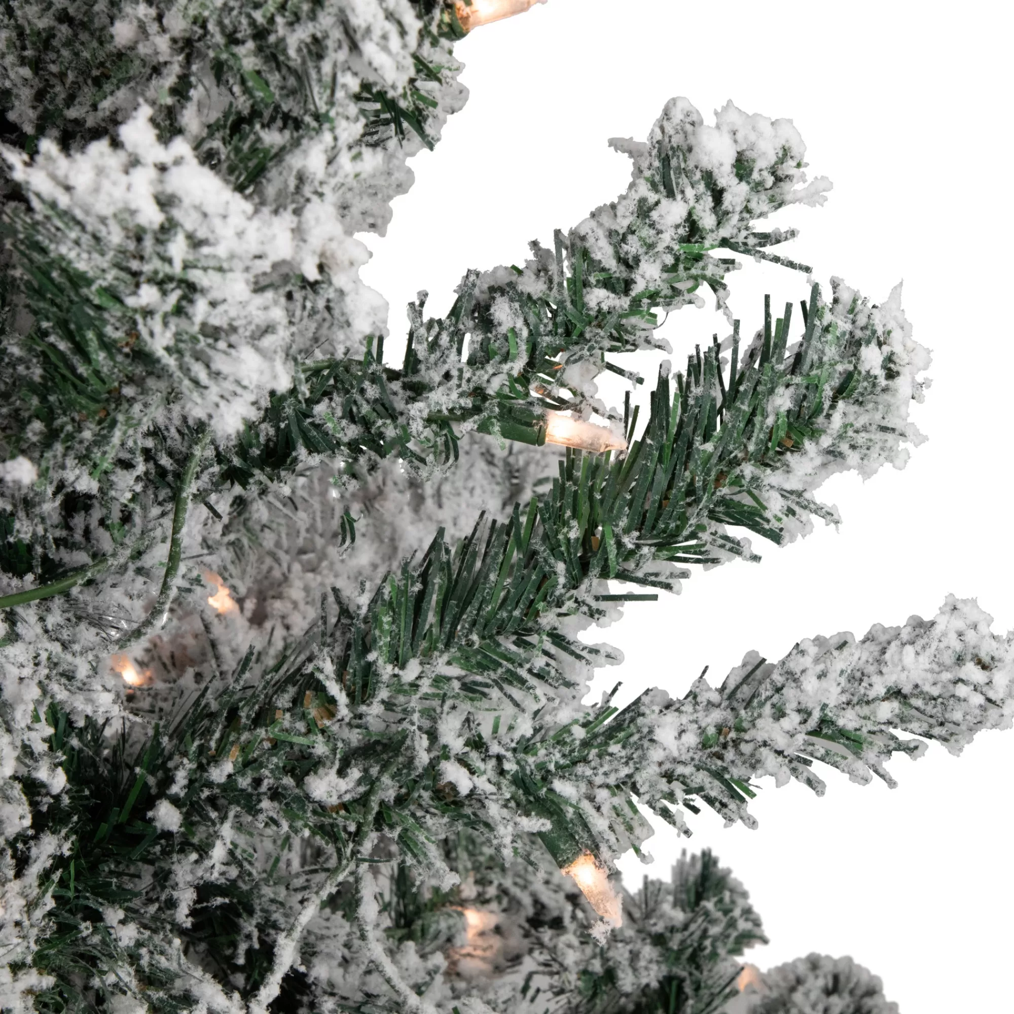 Northlight 4' Pre-Lit Flocked Pine Artificial Christmas Tree, Clear Lights< Flocked