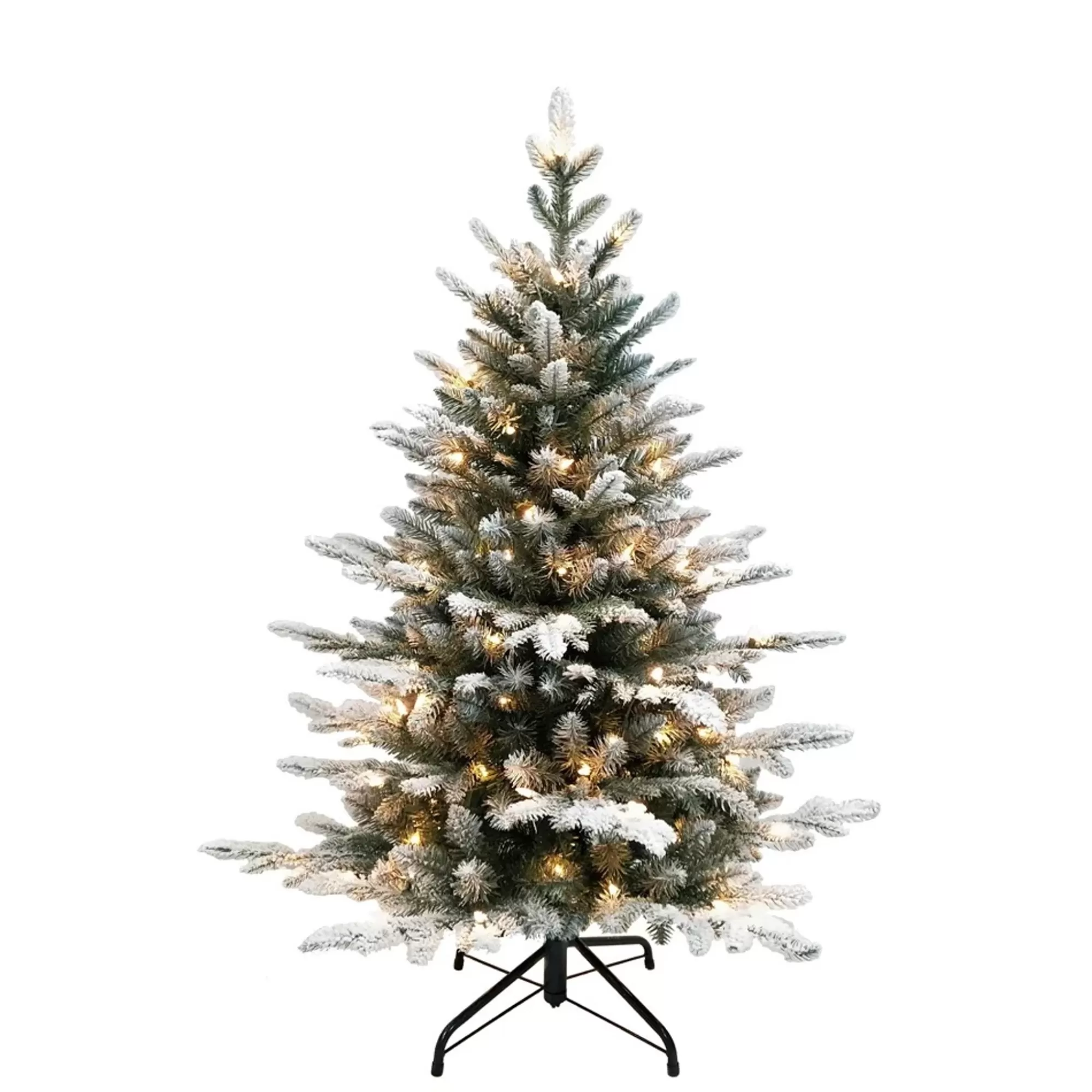 KSA 4' Pre-Lit Frosted Pine Artificial Christmas Tree, Clear Lights< Pre-Lit