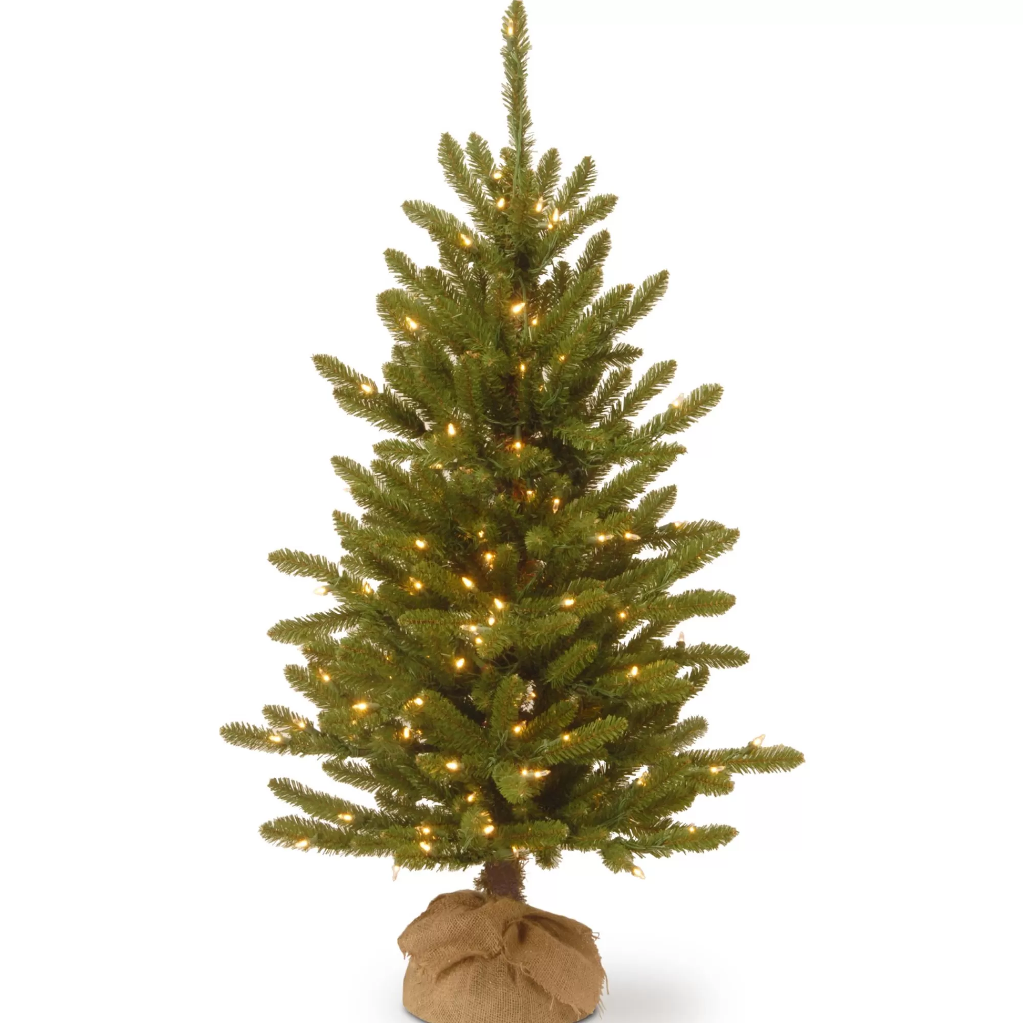 Christmas Central 4' Pre-Lit Kensington Burlap Artificial Christmas Tree, Clear Lights< Potted