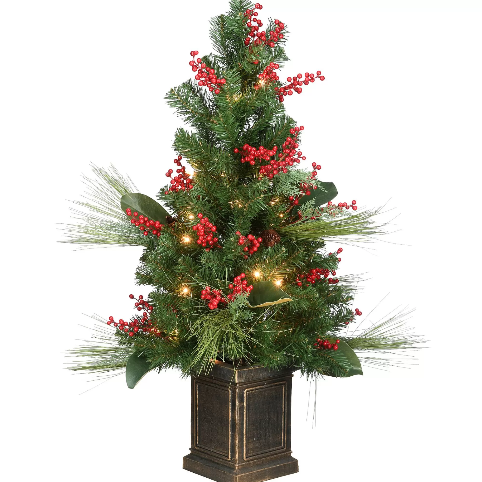 Christmas Central 4' Pre-Lit Magnolia Artificial Christmas Tree - Clear Lights< Pre-Lit