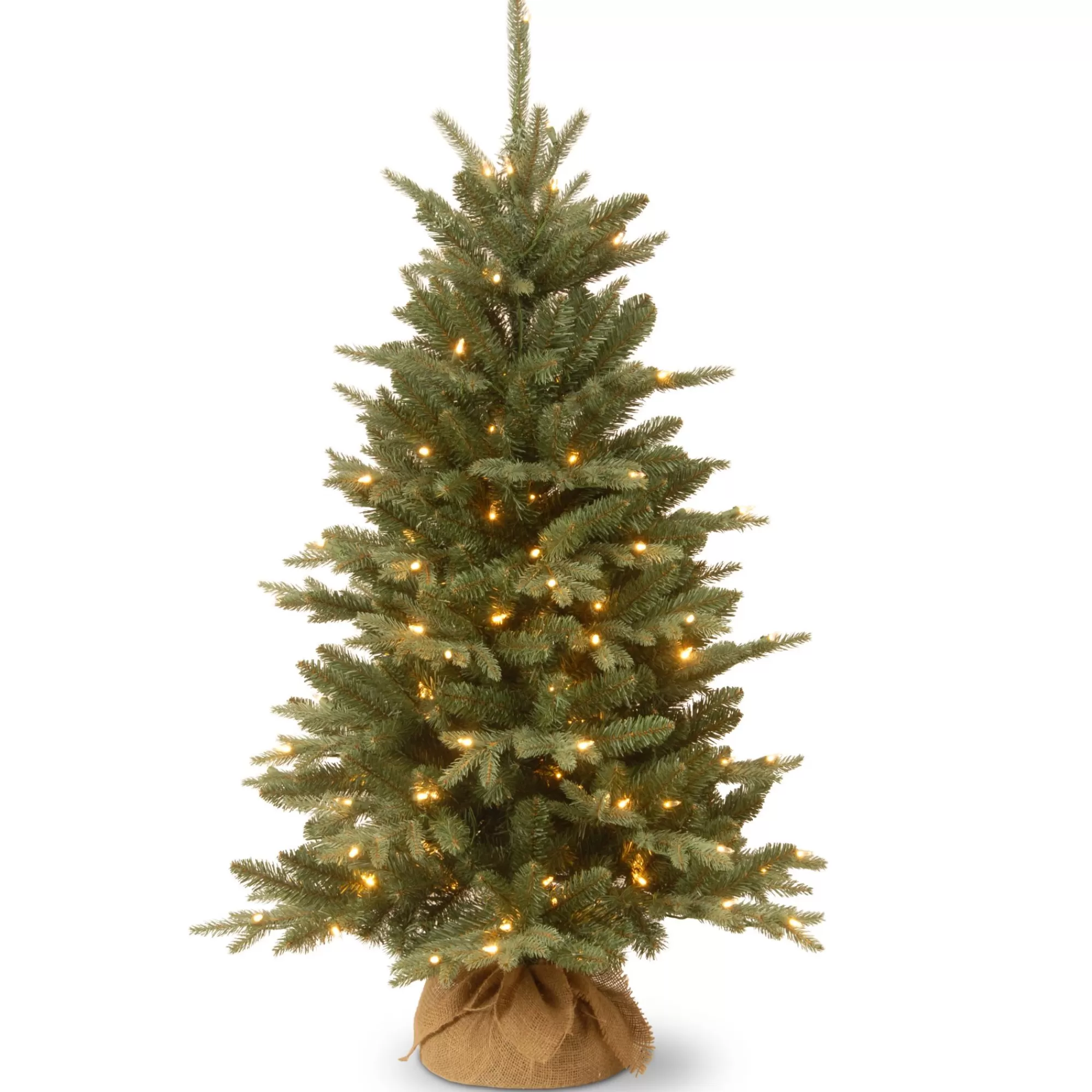 Christmas Central 4' Pre-Lit Potted Burlap Artificial Christmas Tree, Clear Lights< Potted