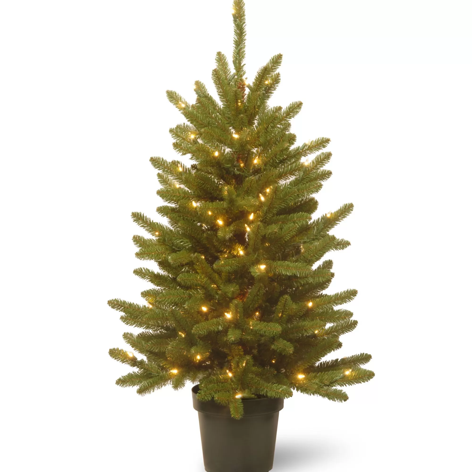 Christmas Central 4' Pre-Lit Potted Kennsington Artificial Christmas, Clear Lights< Potted