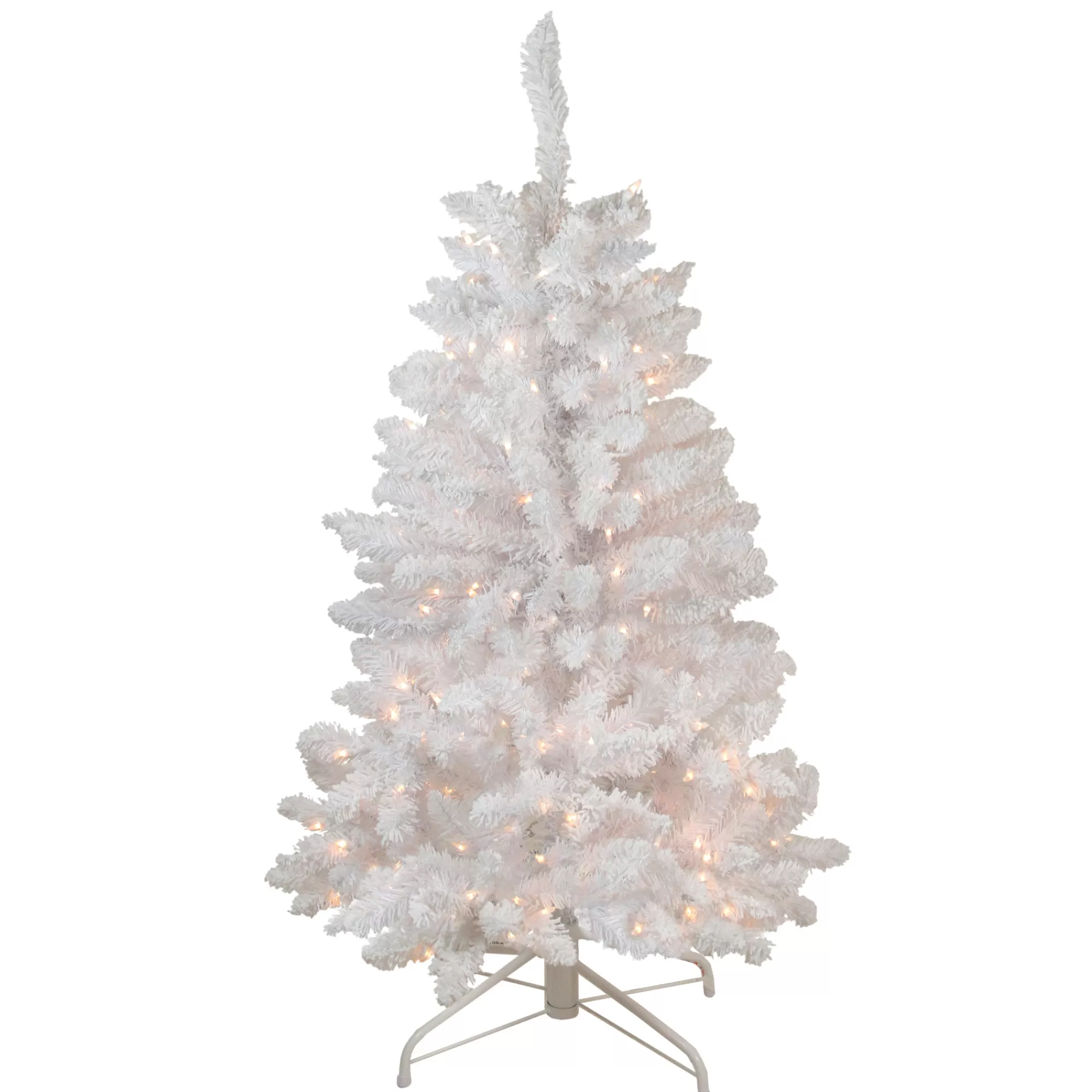 Northlight 4' Pre-Lit Slim Flocked Artificial Christmas Tree - Clear Lights< Pre-Lit