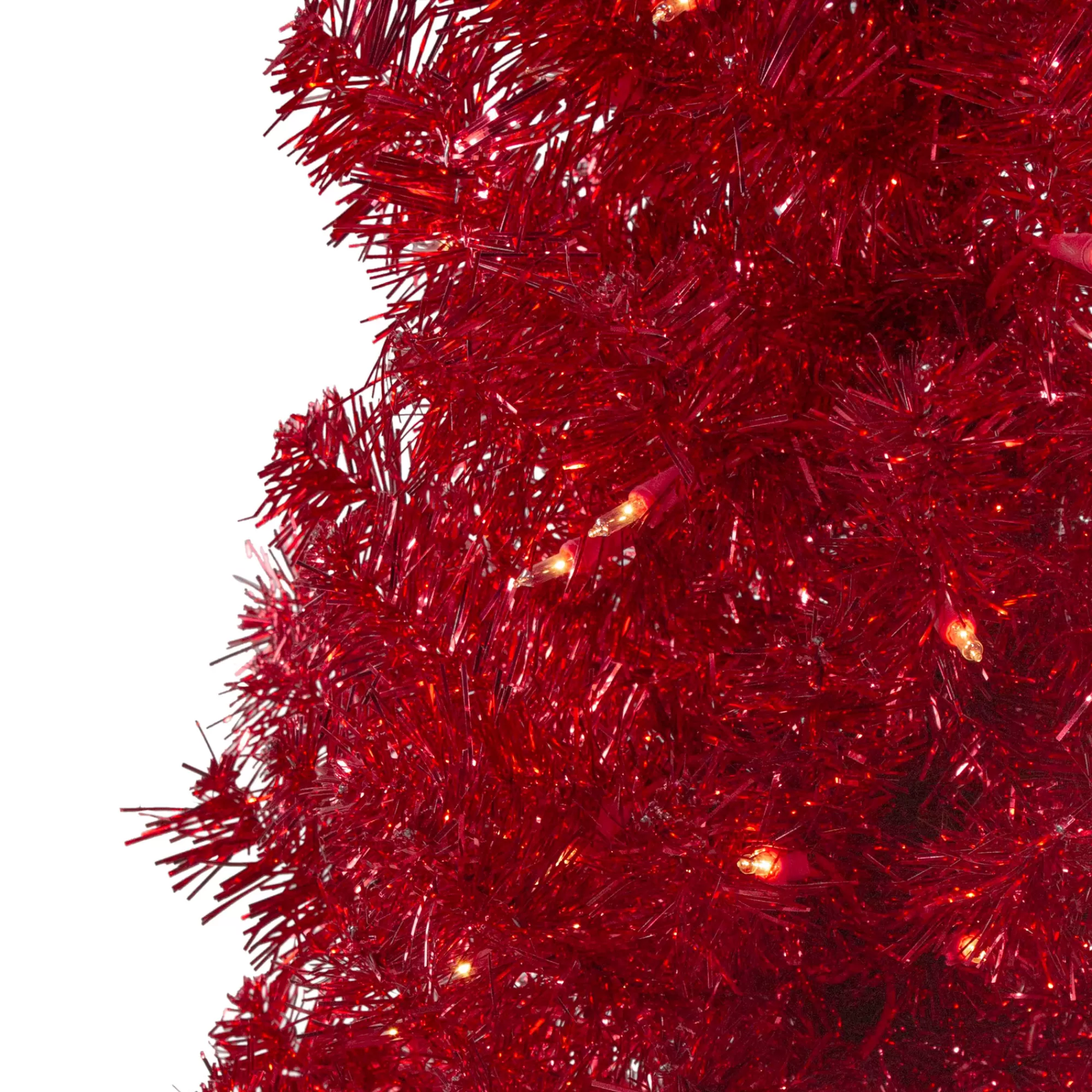 Northlight 4' Pre-Lit Slim Red Artificial Christmas Tree - Clear Lights< Colorful