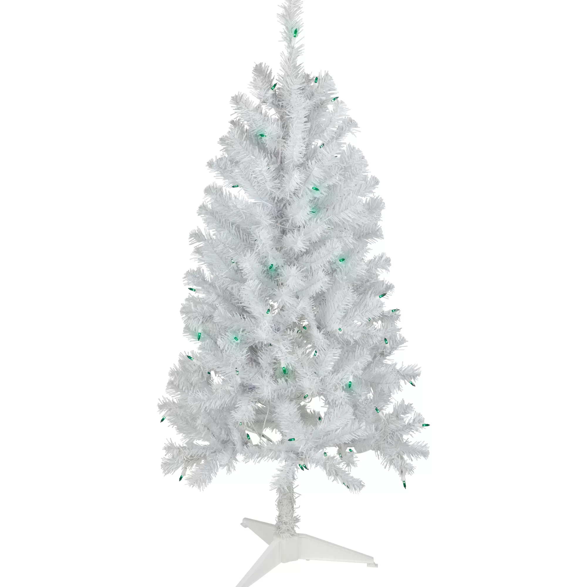 Northlight 4' Pre-Lit White Artificial Christmas Tree, Green Lights< Pre-Lit