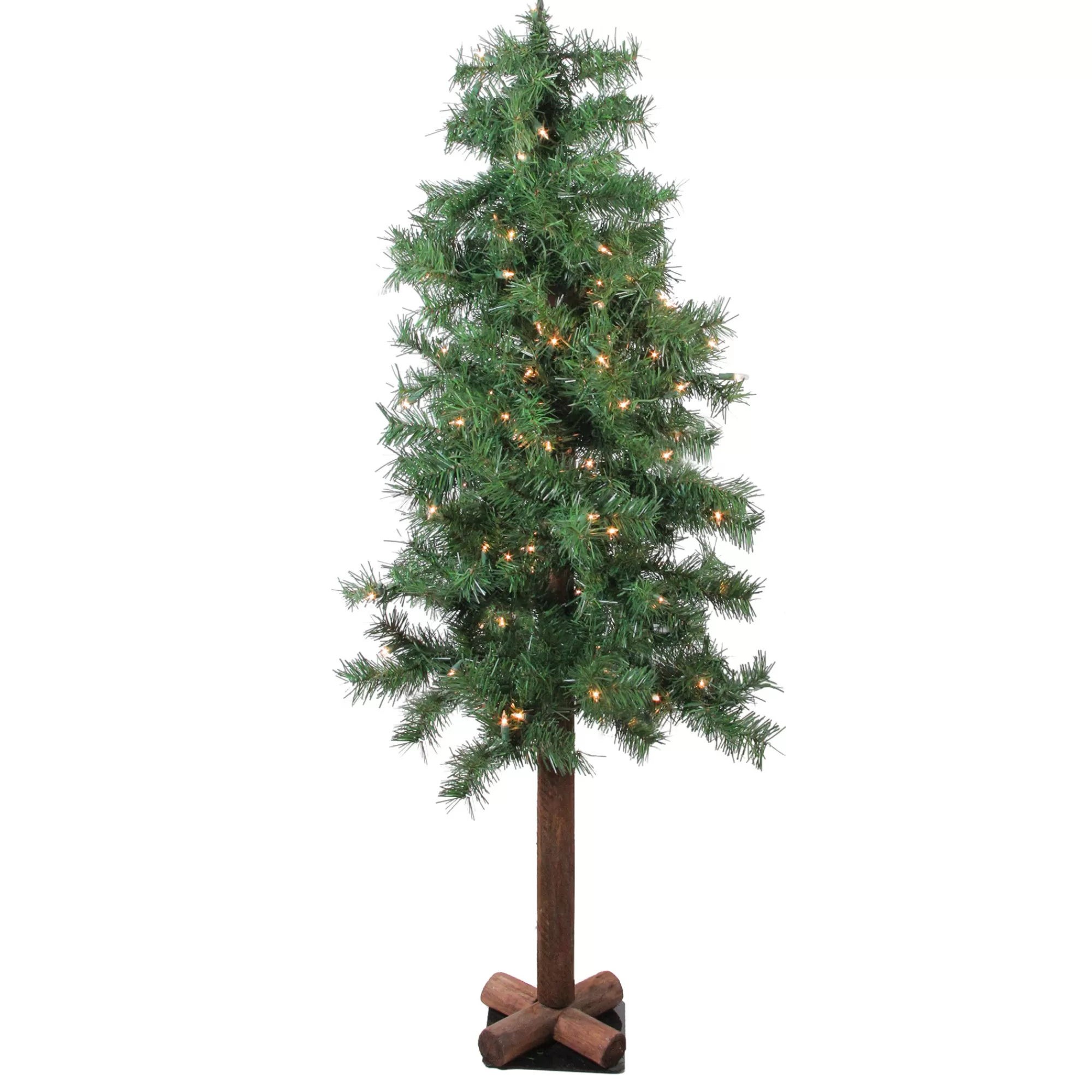 Northlight 4' Pre-Lit Woodland Alpine Artificial Christmas Tree, Clear Lights< Alpine