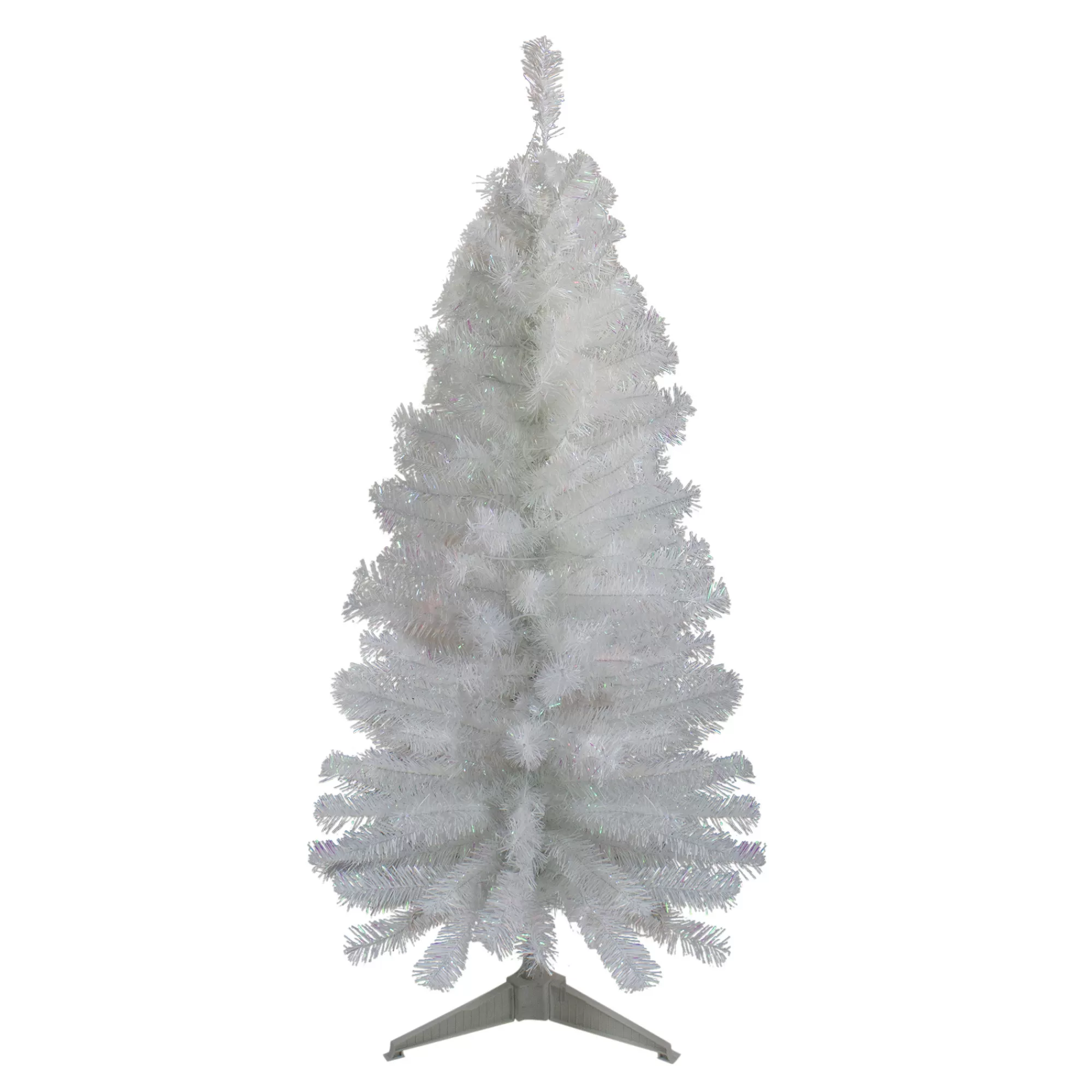 Northlight 4' Slim White Tinsel Artificial Christmas Tree - Unlit< Colorful