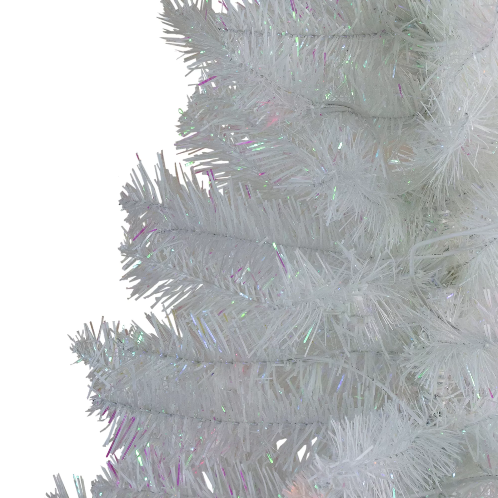 Northlight 4' Slim White Tinsel Artificial Christmas Tree - Unlit< Colorful