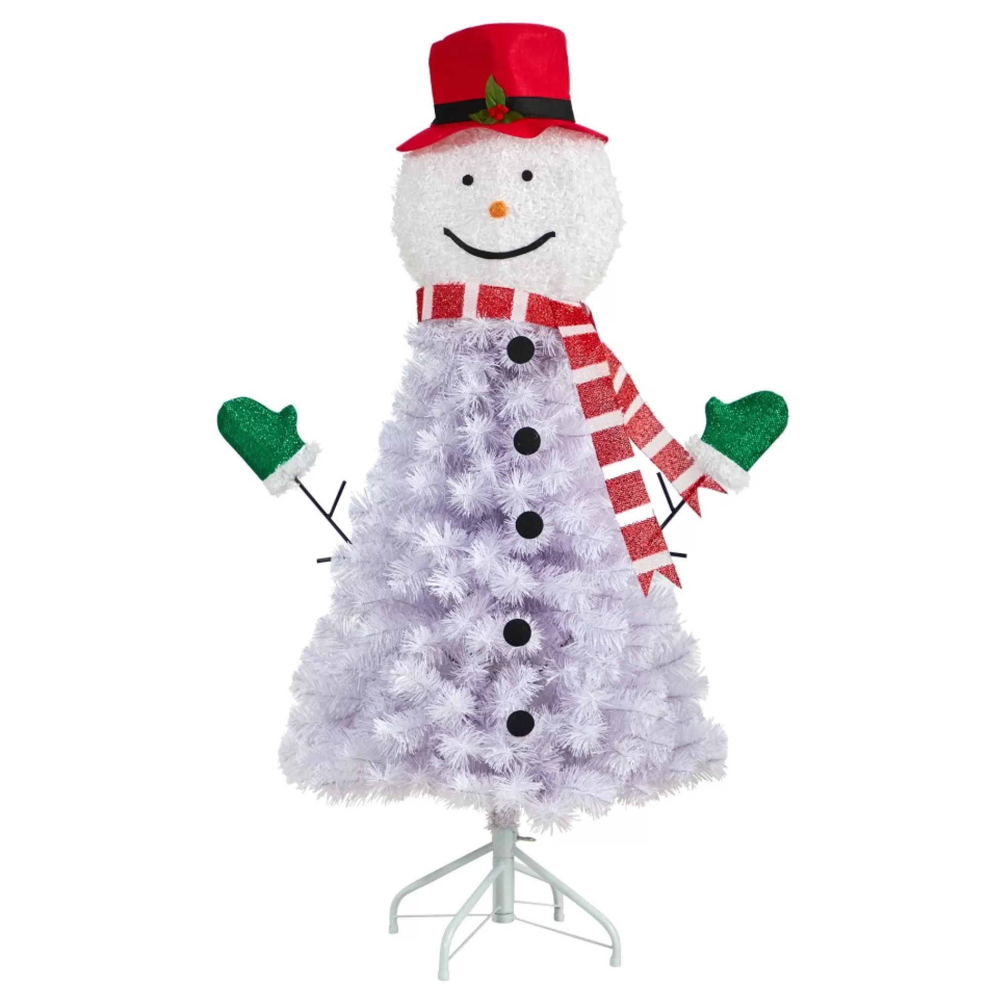 Nearly Natural Unlit-4' Snowman Artificial Christmas Tree, Unlit