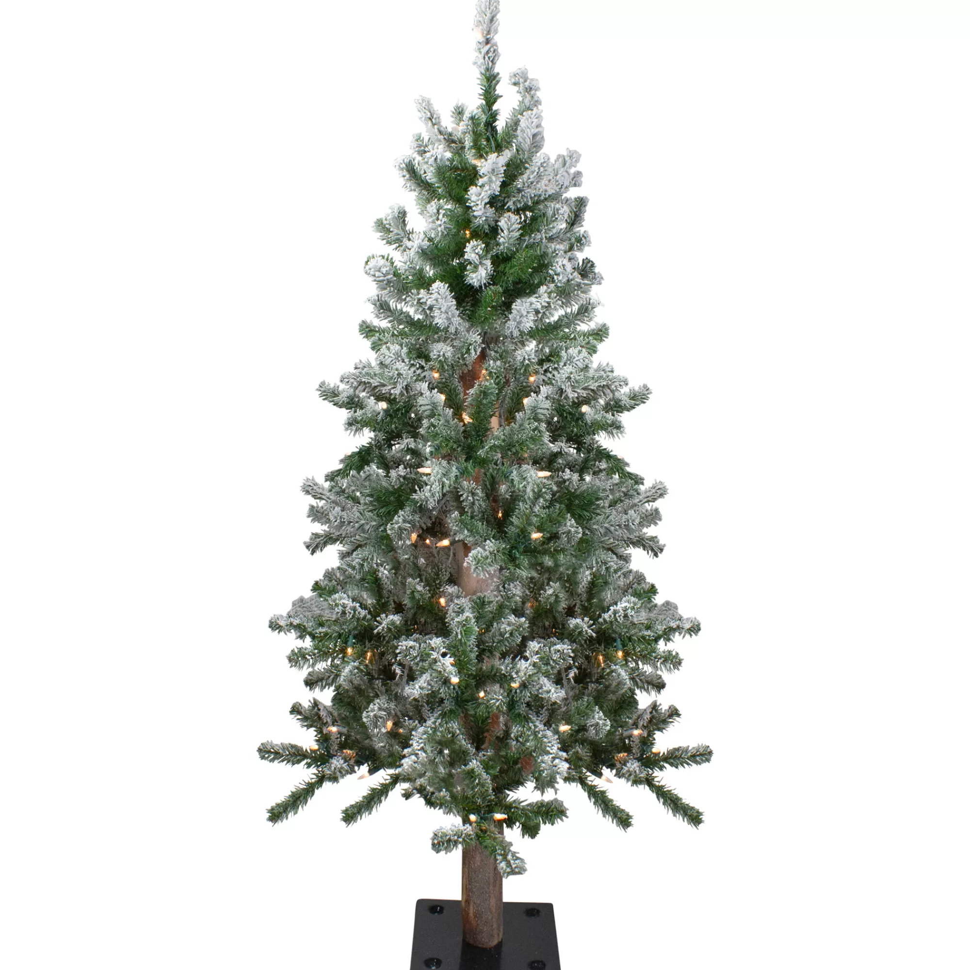 Northlight 4Ft Pre-Lit Flocked Alpine Artificial Christmas Tree, Clear Lights< Alpine