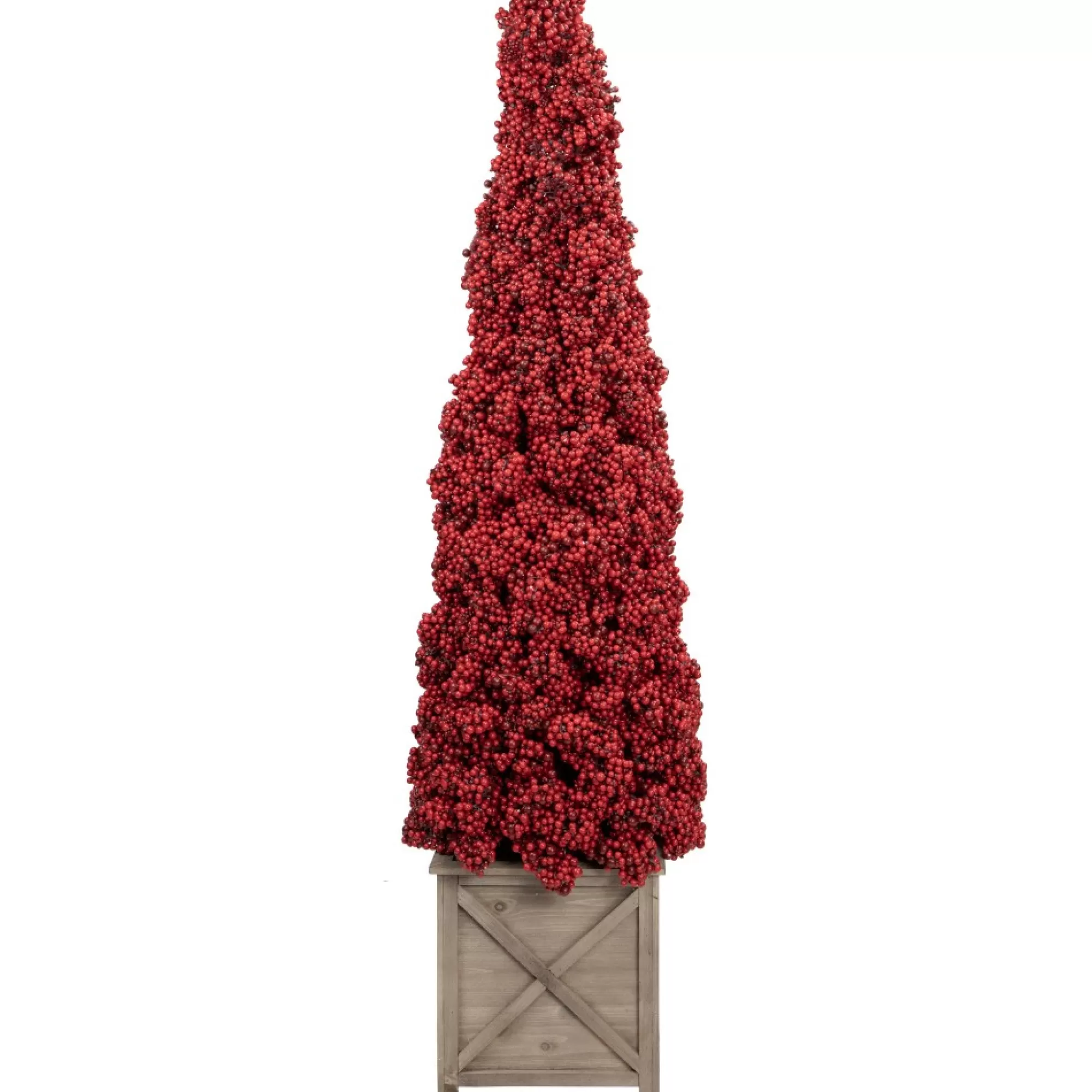 Allstate Topiaries-50" Red Berry Cone Potted Christmas Topiary