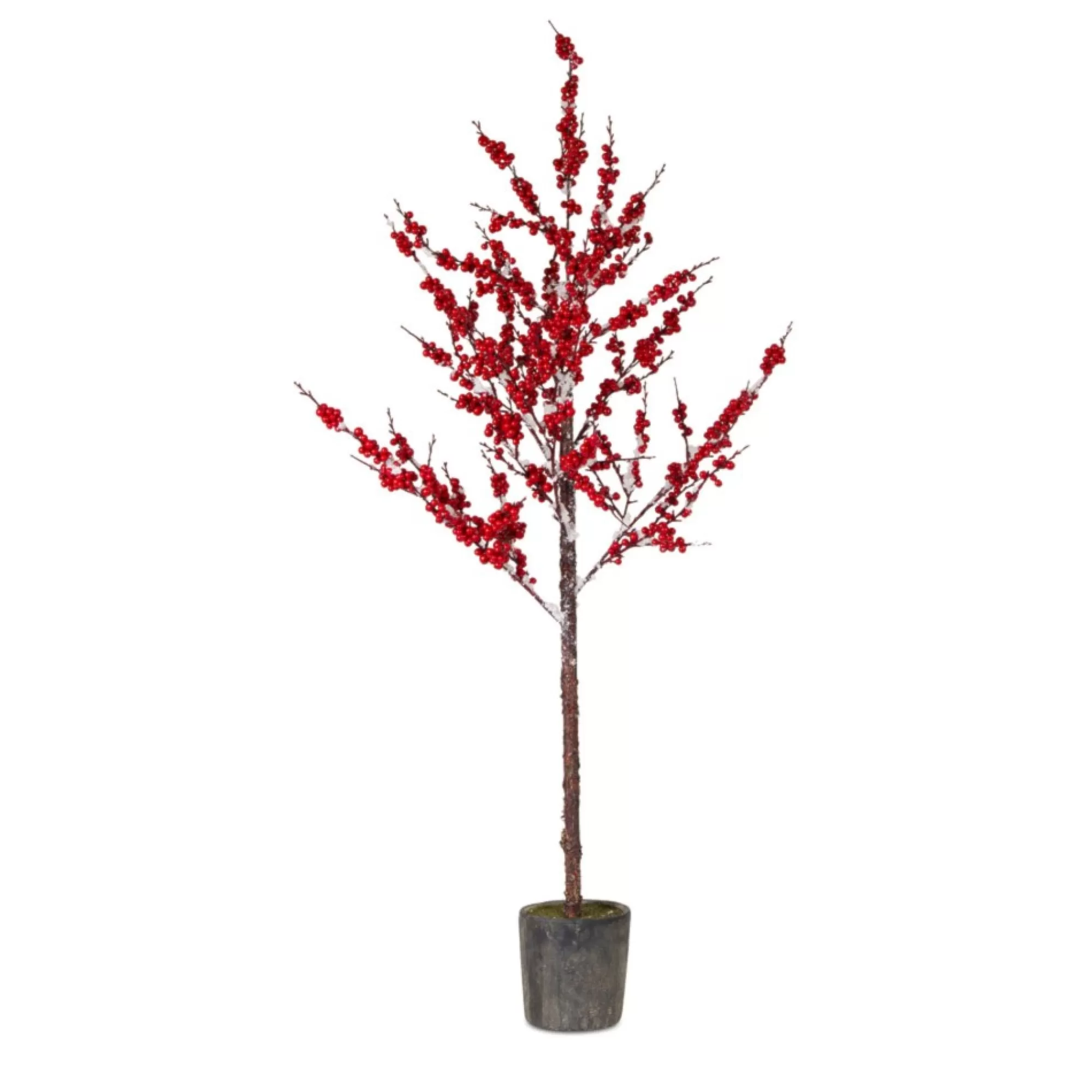 Contemporary Home Living Unlit-55" Potted Berry Branch Artificial Christmas Tree – Unlit