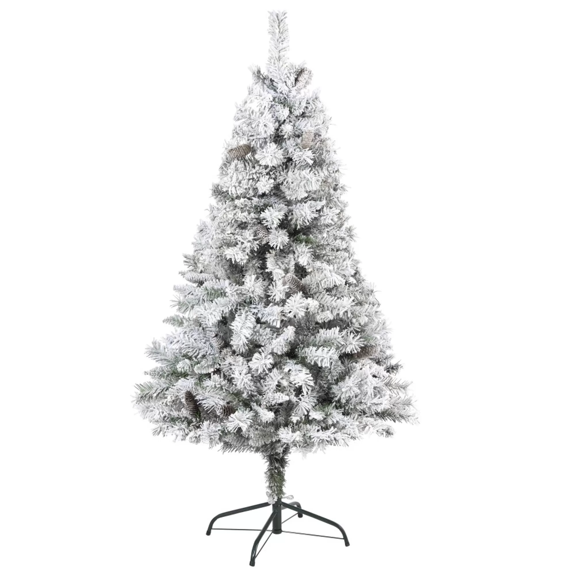 Nearly Natural Unlit-5' Flocked With White Pinecones Artificial Christmas Tree, Unlit