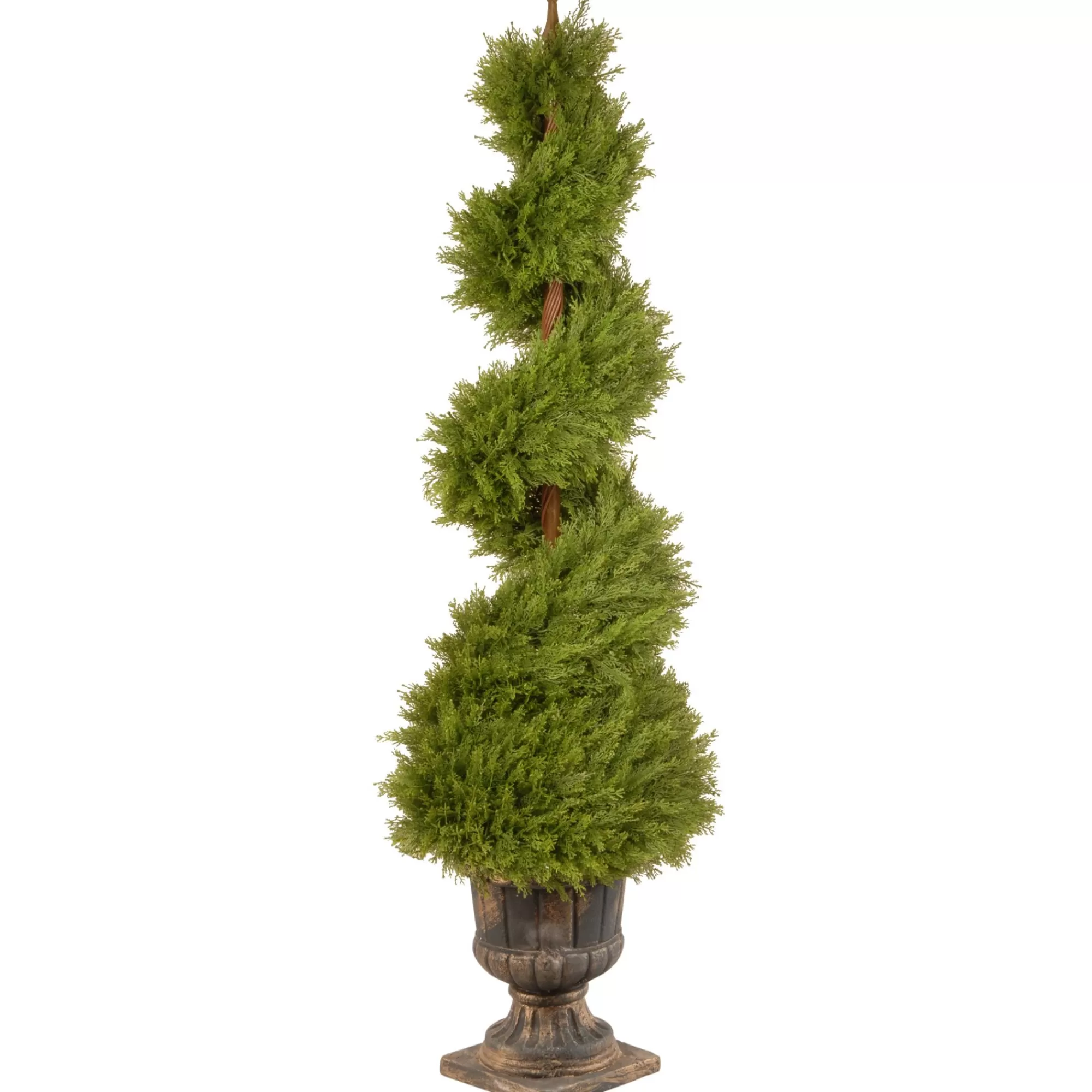 National Tree 5' Potted Juniper Spiral Pencil Artificial Christmas Tree - Unlit< Potted