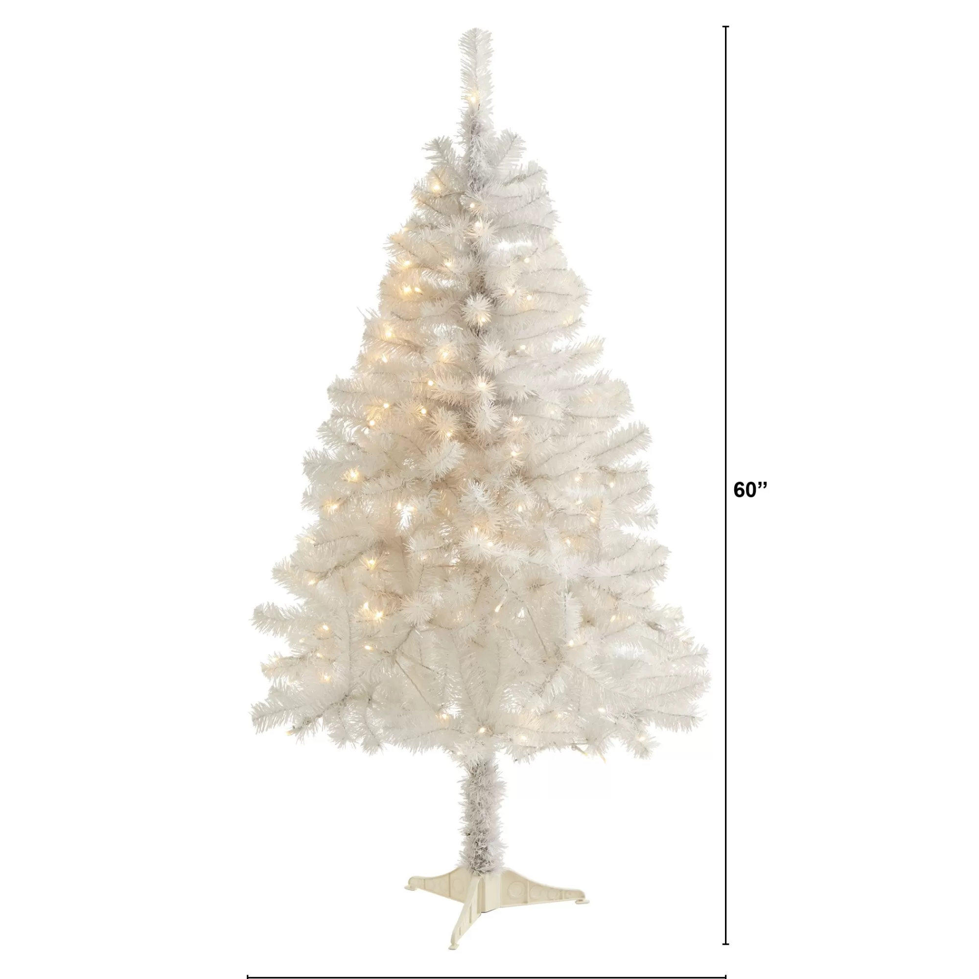 Nearly Natural 5' Pre-Lit Artificial Christmas Tree, Clear Led Lights< Pre-Lit