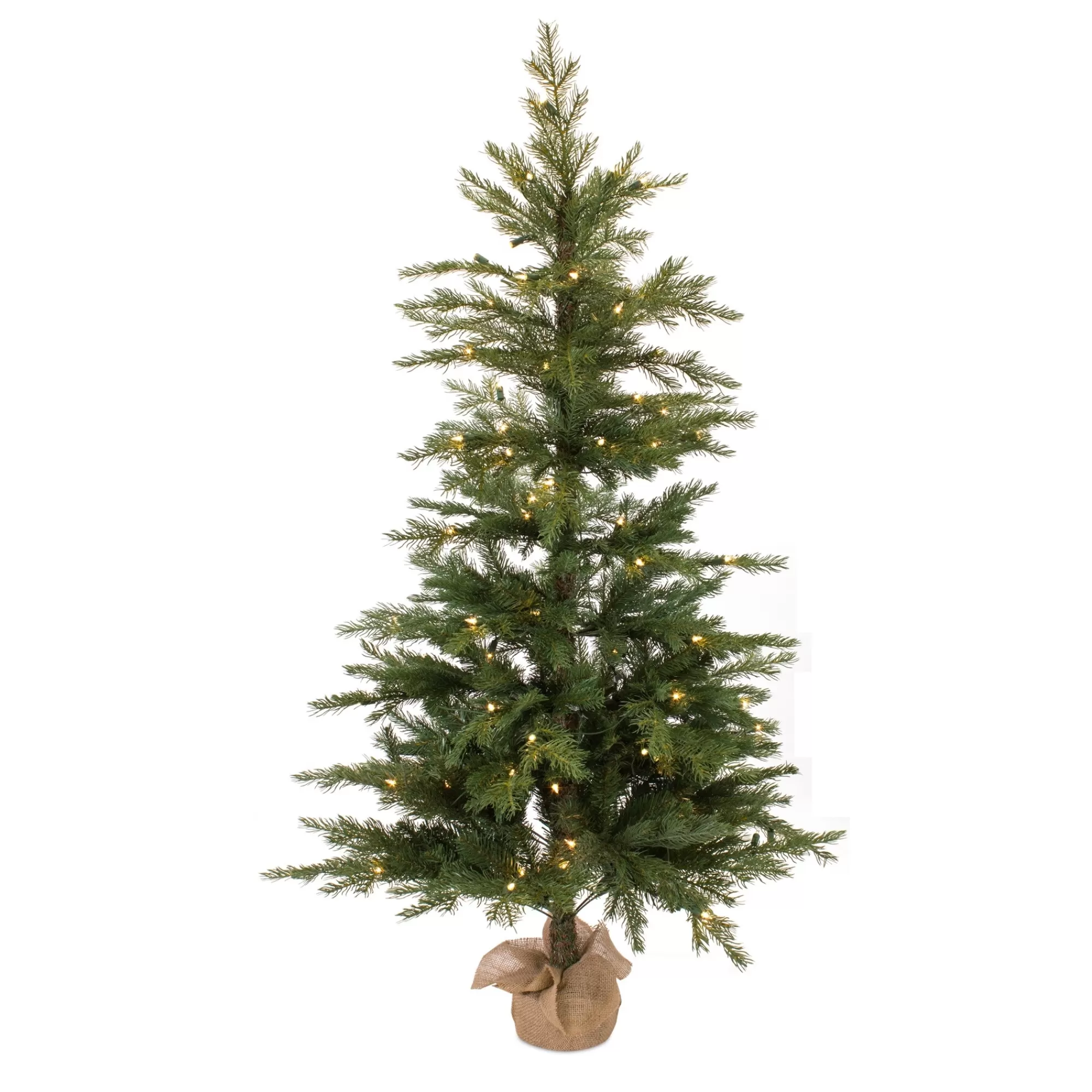 Melrose 5' Pre-Lit Pine Artificial Christmas Tree In Burlap Base< Pre-Lit