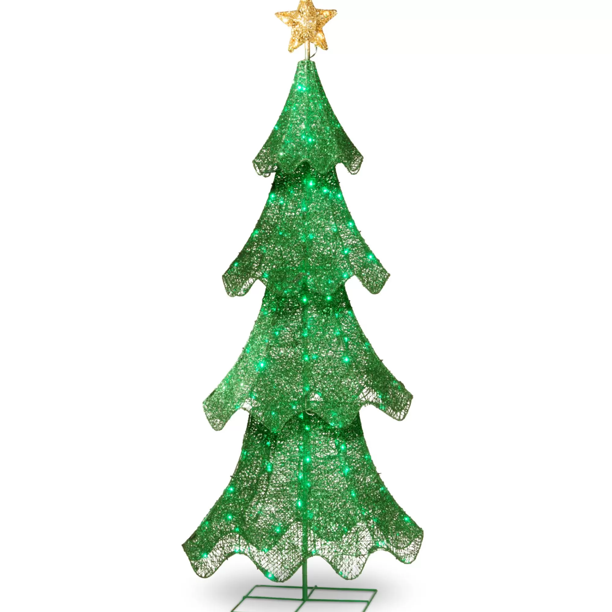 National Tree 60" Pre- Lit Glittering Green Artificial Christmas Tree< Pre-Lit