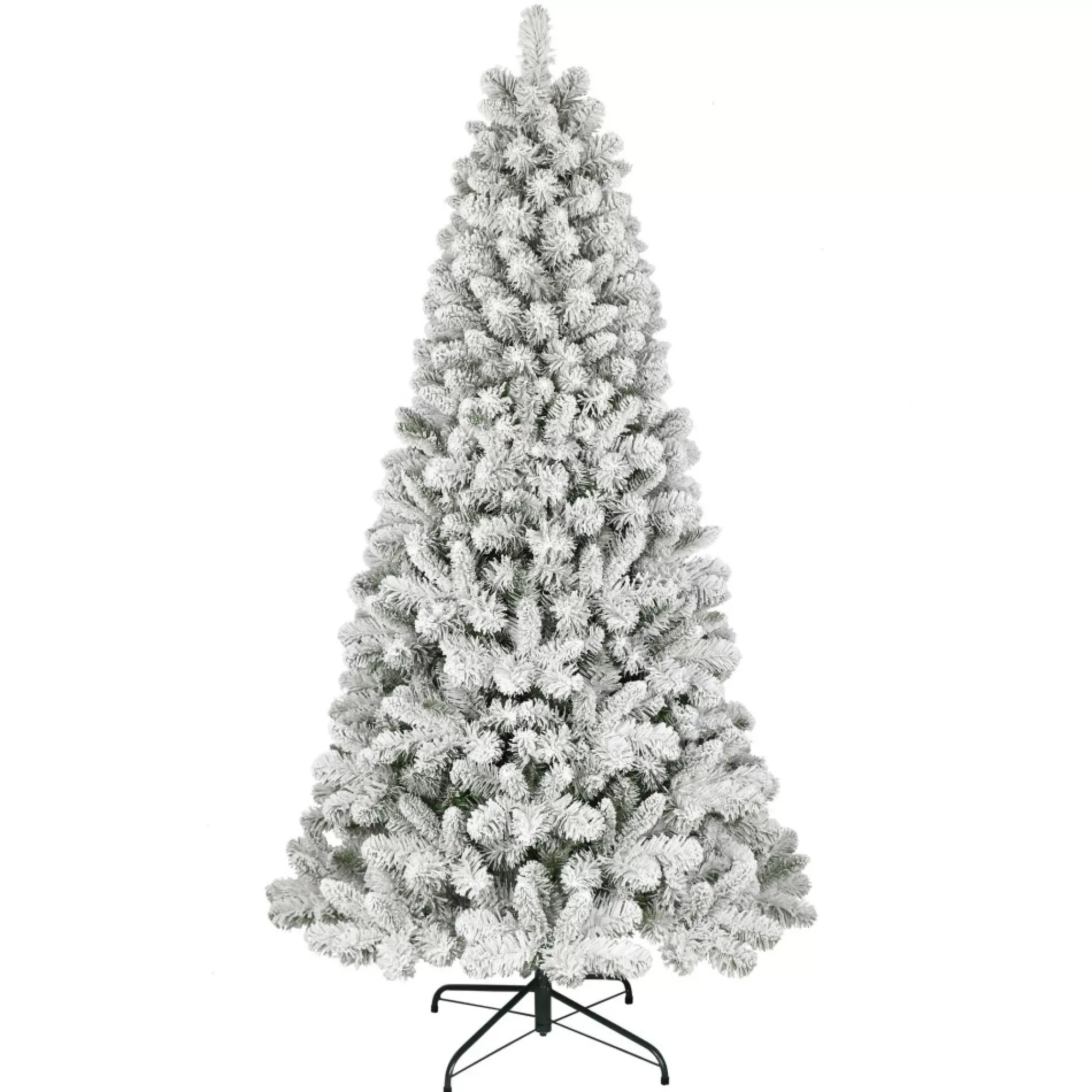 CC Christmas Decor Unlit-6.5' Flocked Virginia Pine Artificial Christmas Tree, Unlit