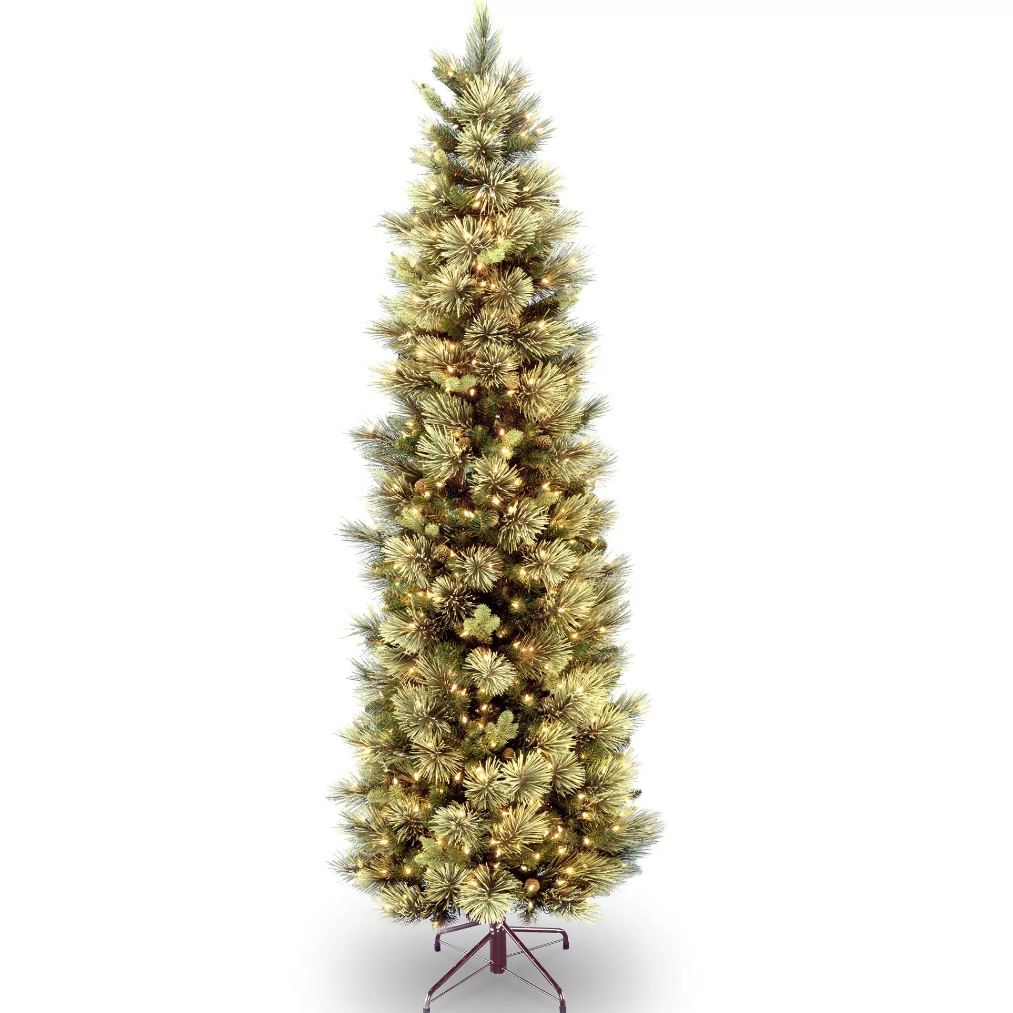 Christmas Central 6.5 Ft. Carolina Pine Slim Tree With Clear Lights< Pre-Lit