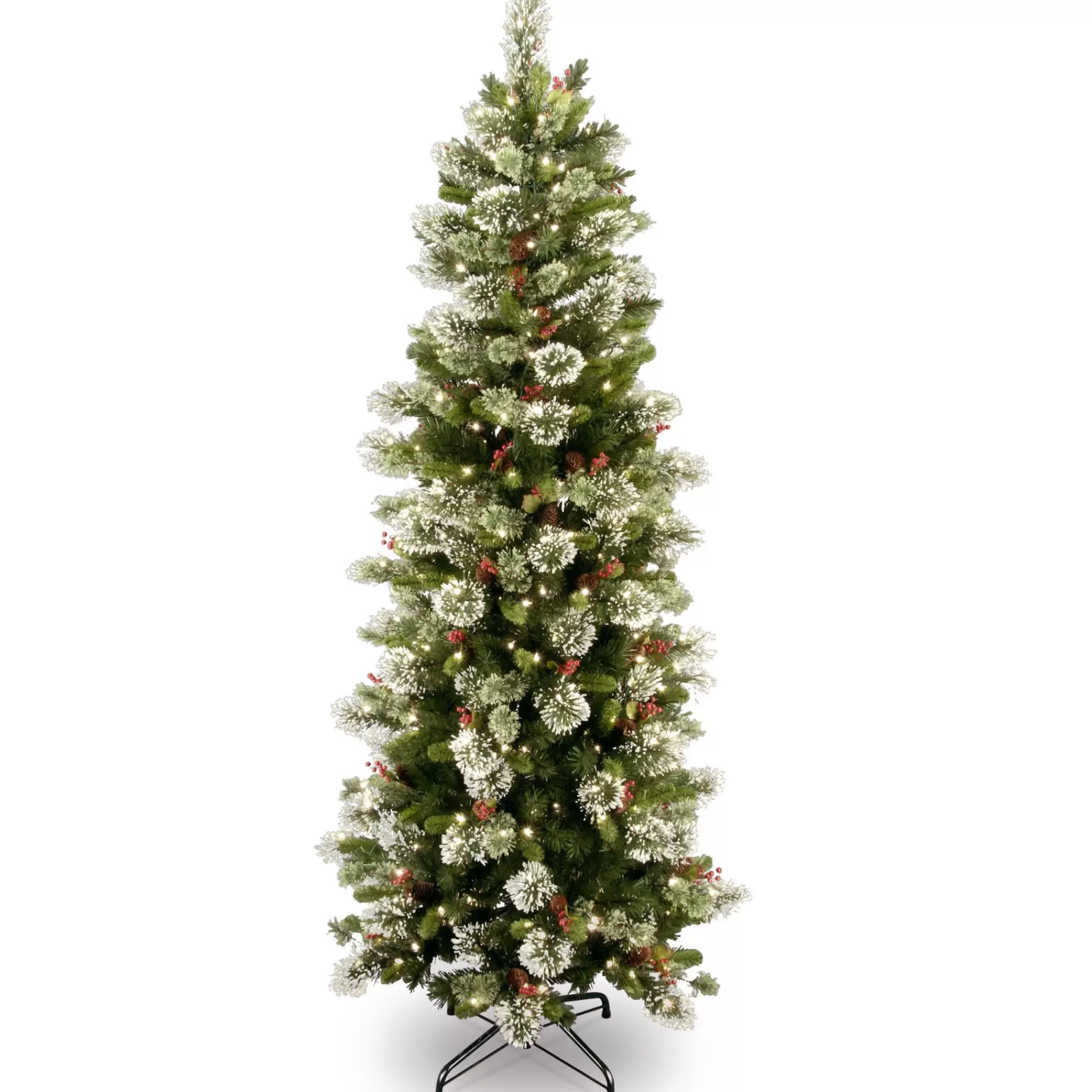 National Tree 6.5 Ft. Wintry Pine(R) Slim Tree With Clear Lights< Pre-Lit