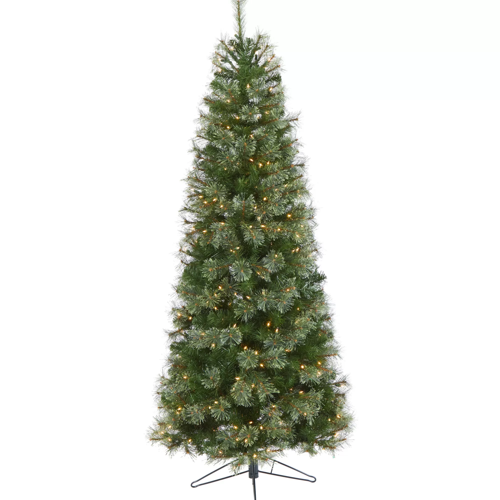 Nearly Natural 6.5' Pre-Lit Slim Cashmere Christmas Tree, Warm Clear Lights< Pre-Lit