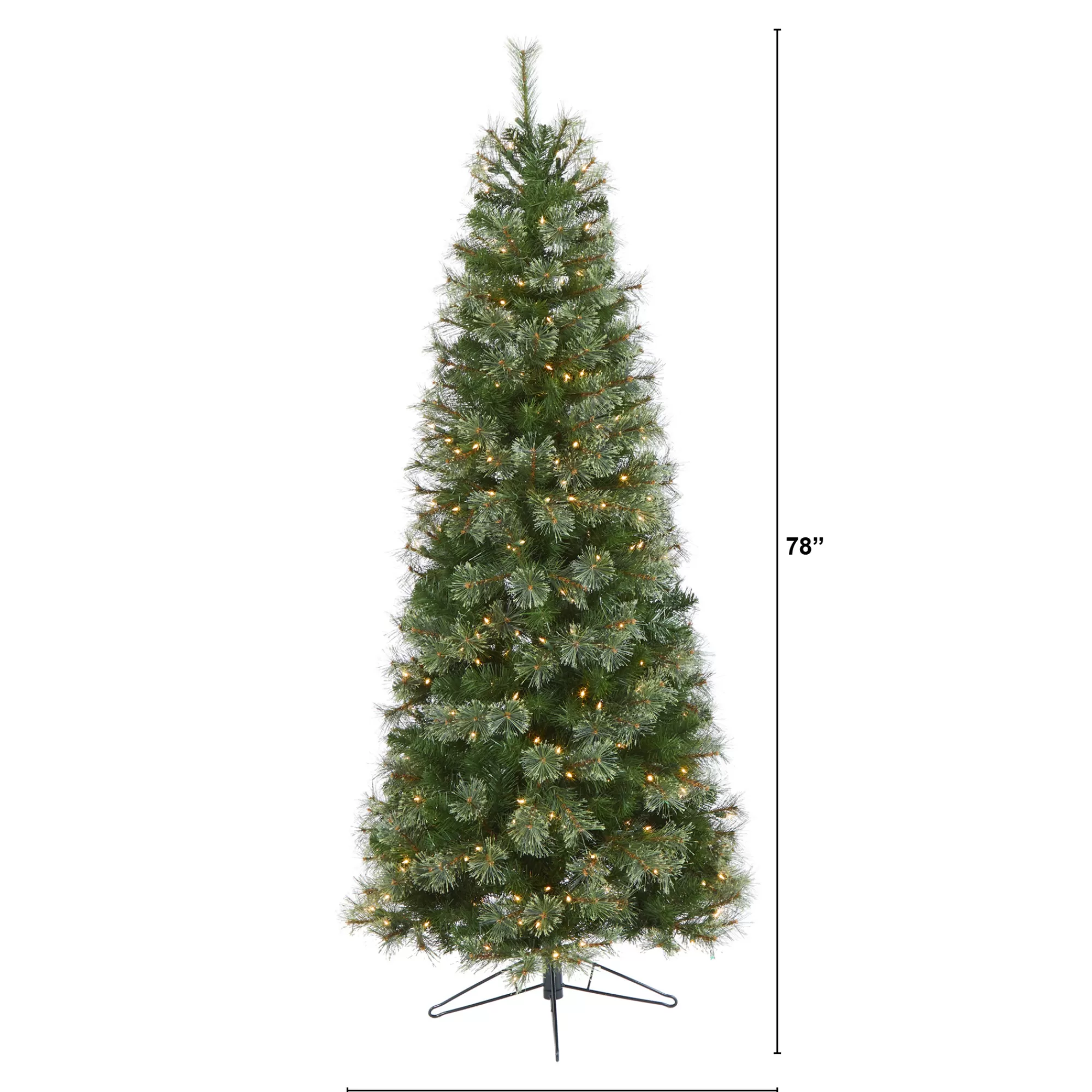 Nearly Natural 6.5' Pre-Lit Slim Cashmere Christmas Tree, Warm Clear Lights< Pre-Lit