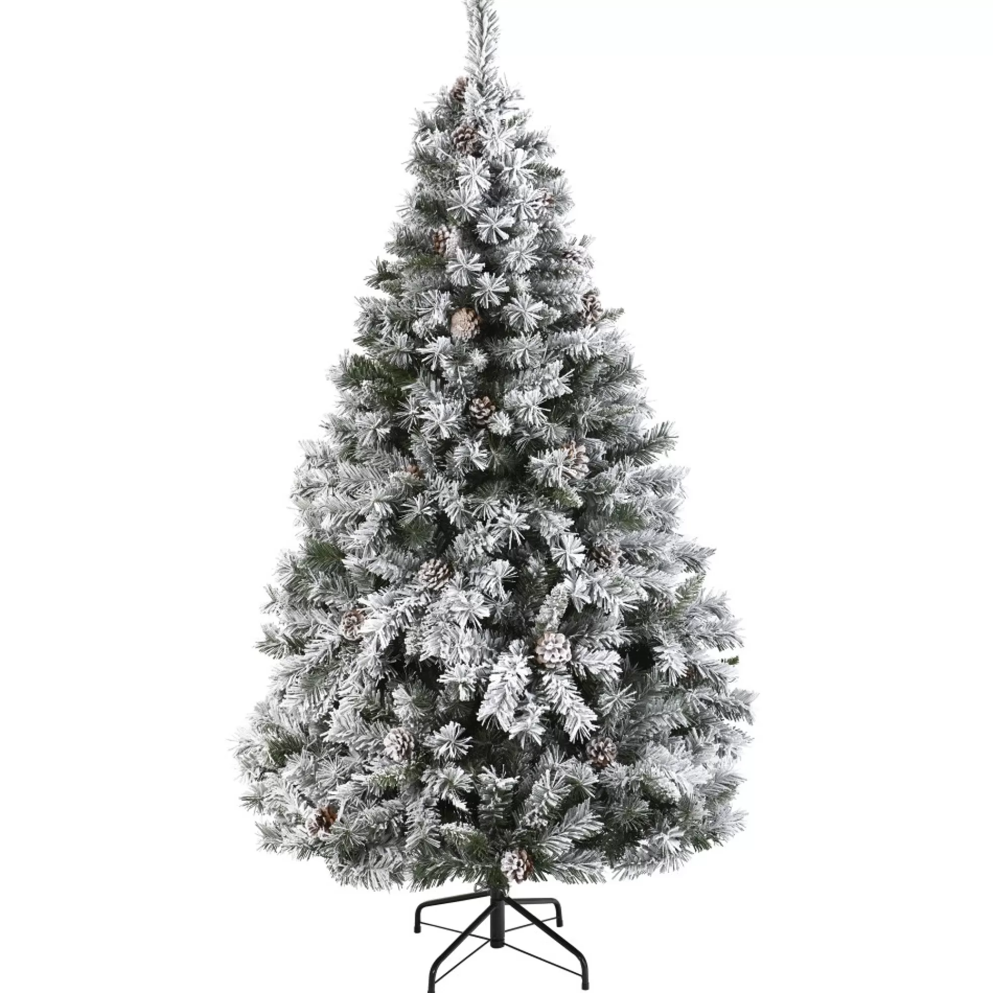 Nearly Natural Unlit-6' Flocked With White Pinecones Artificial Christmas Tree, Unlit