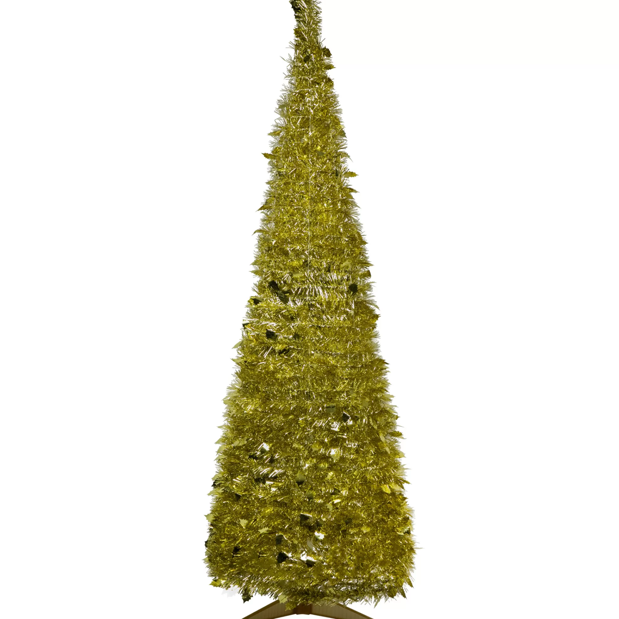 Northlight 6' Gold Tinsel Pop-Up Artificial Christmas Tree, Unlit< Pop Up