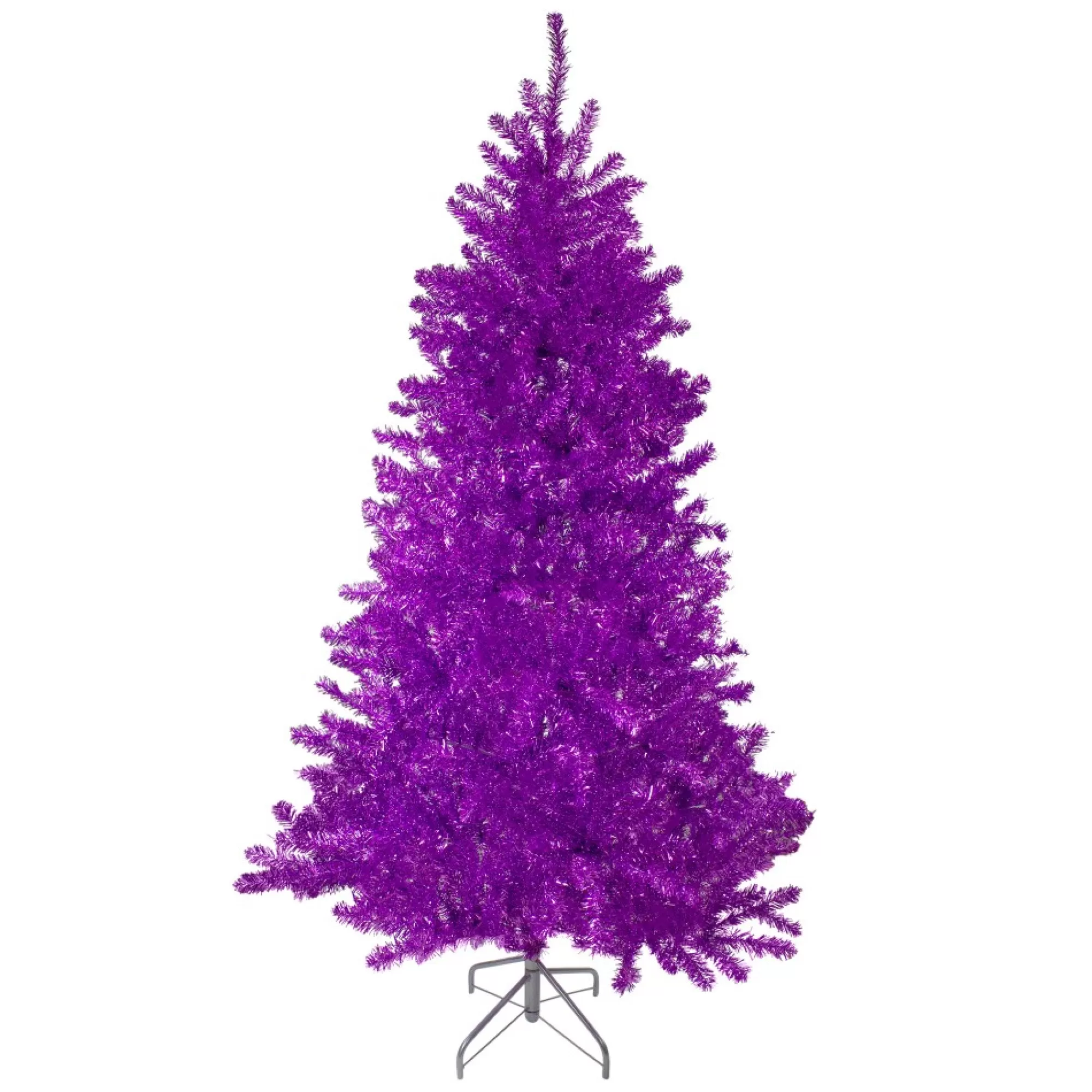 Northlight Unlit-6' Metallic Purple Tinsel Artificial Christmas Tree - Unlit