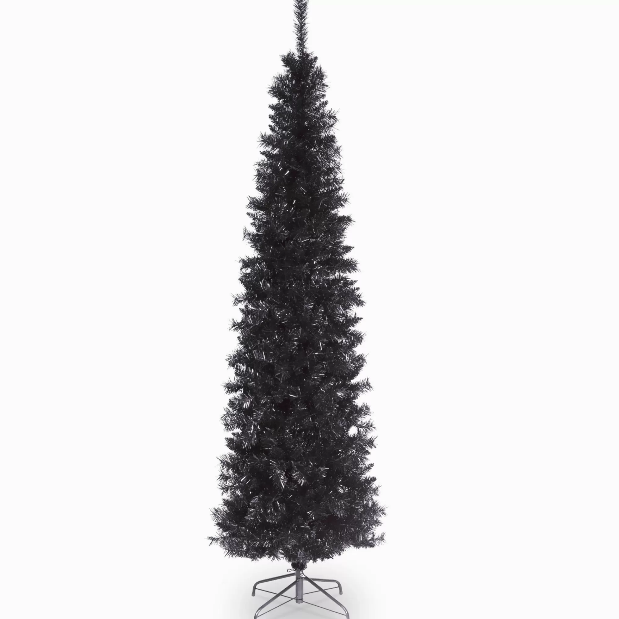 Christmas Central 6' Pencil Black Tinsel Artificial Christmas Tree, Unlit< Colorful