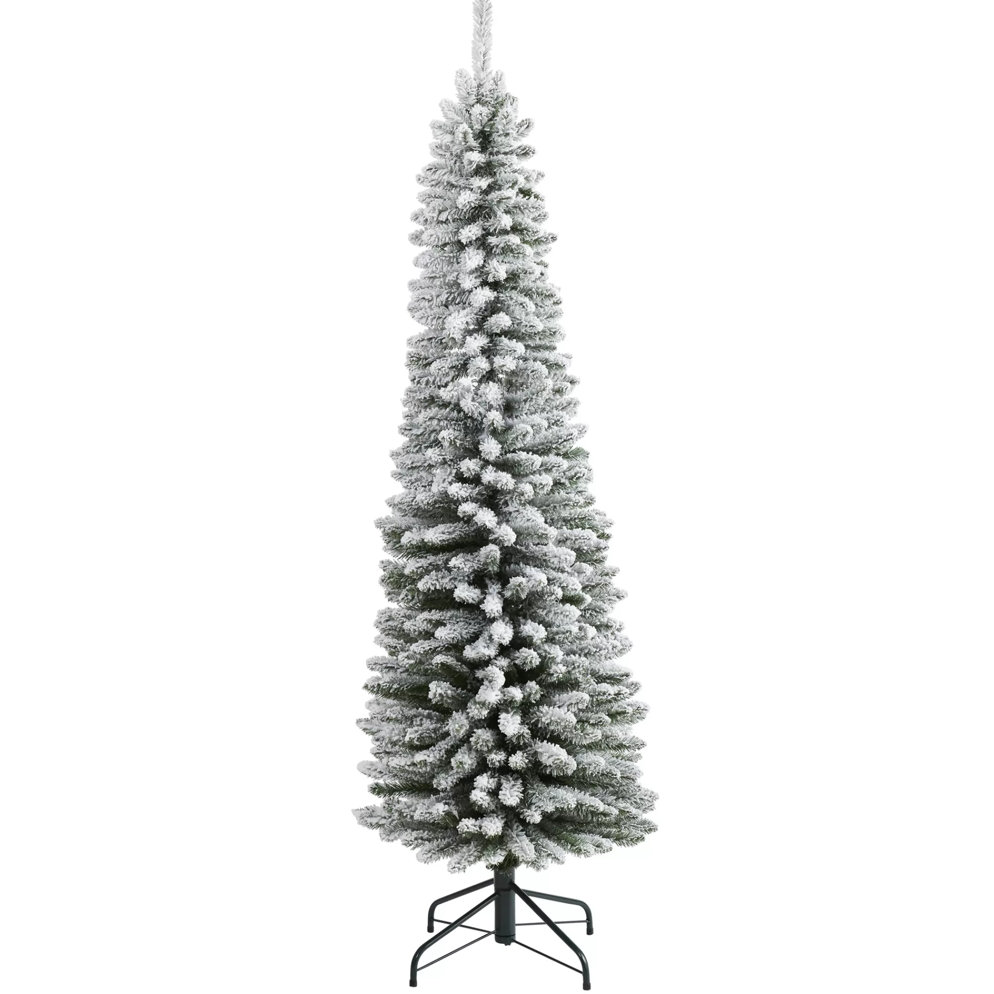 Nearly Natural 6' Pencil Flocked Artificial Christmas Tree, Unlit< Flocked