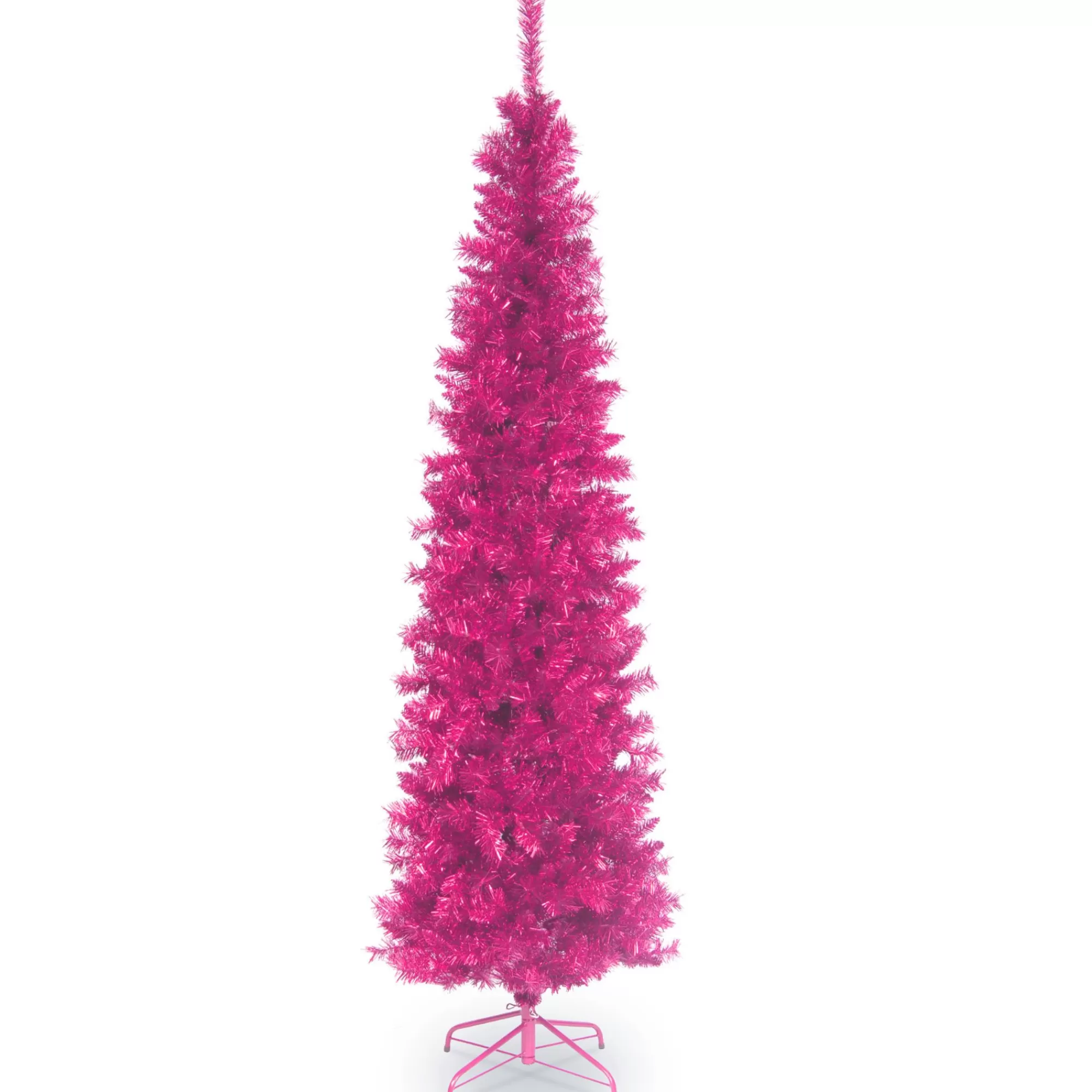 Christmas Central 6' Pencil Purple Tinsel Artificial Christmas Tree, Unlit< Colorful