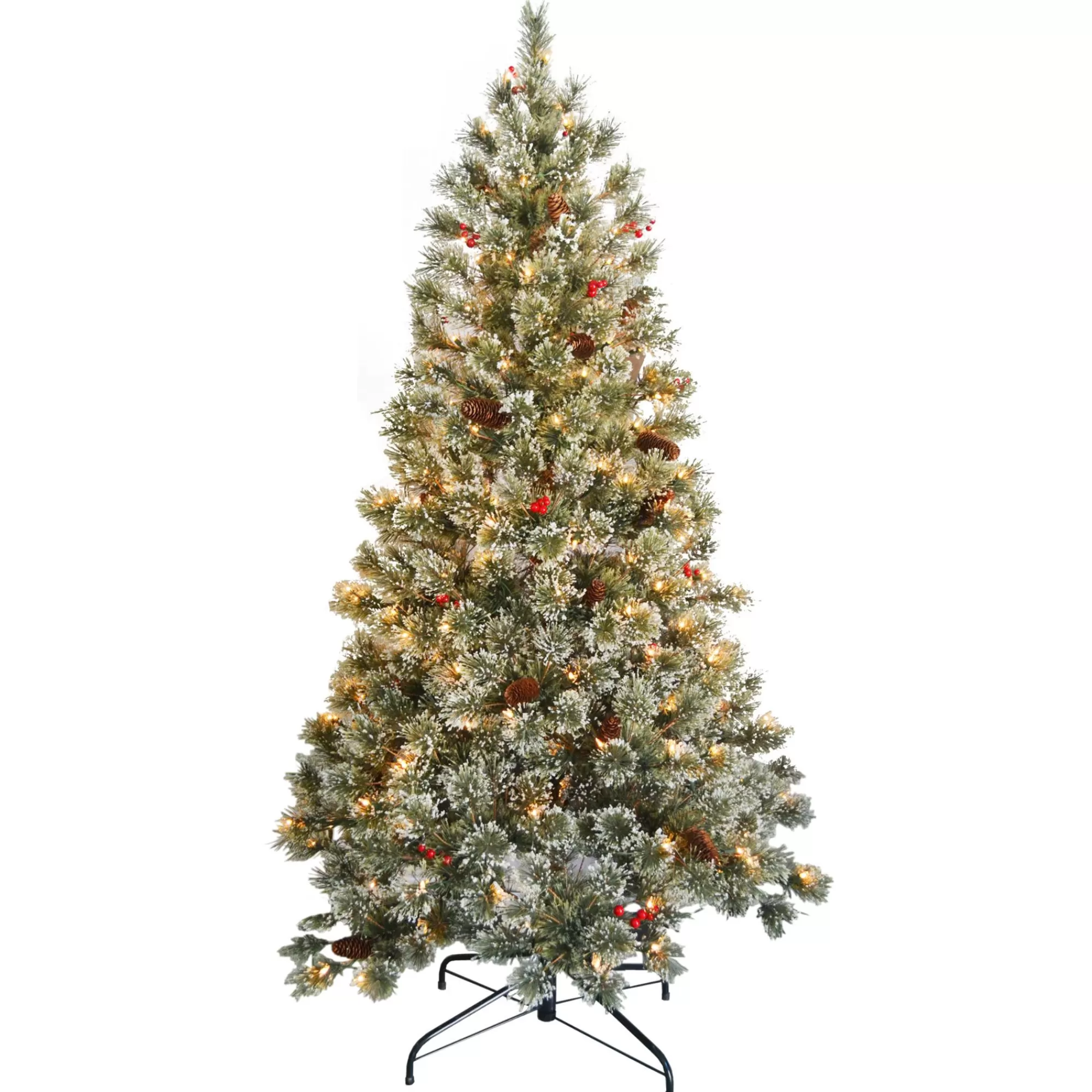 Christmas Central 6' Pre-Lit Crystal Cashmere Artificial Christmas Tree, Clear Lights< Flocked