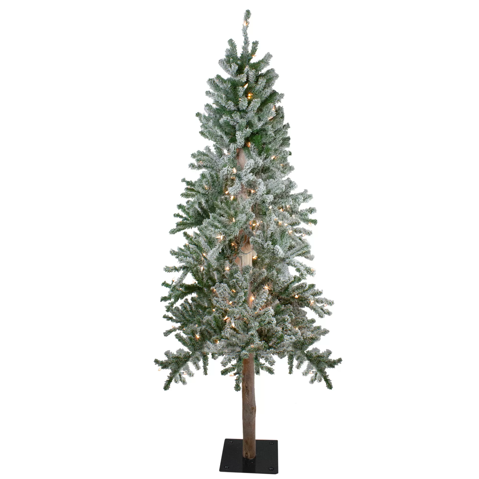 Northlight 6' Pre-Lit Flocked Alpine Artificial Christmas Tree, Clear Lights< Alpine