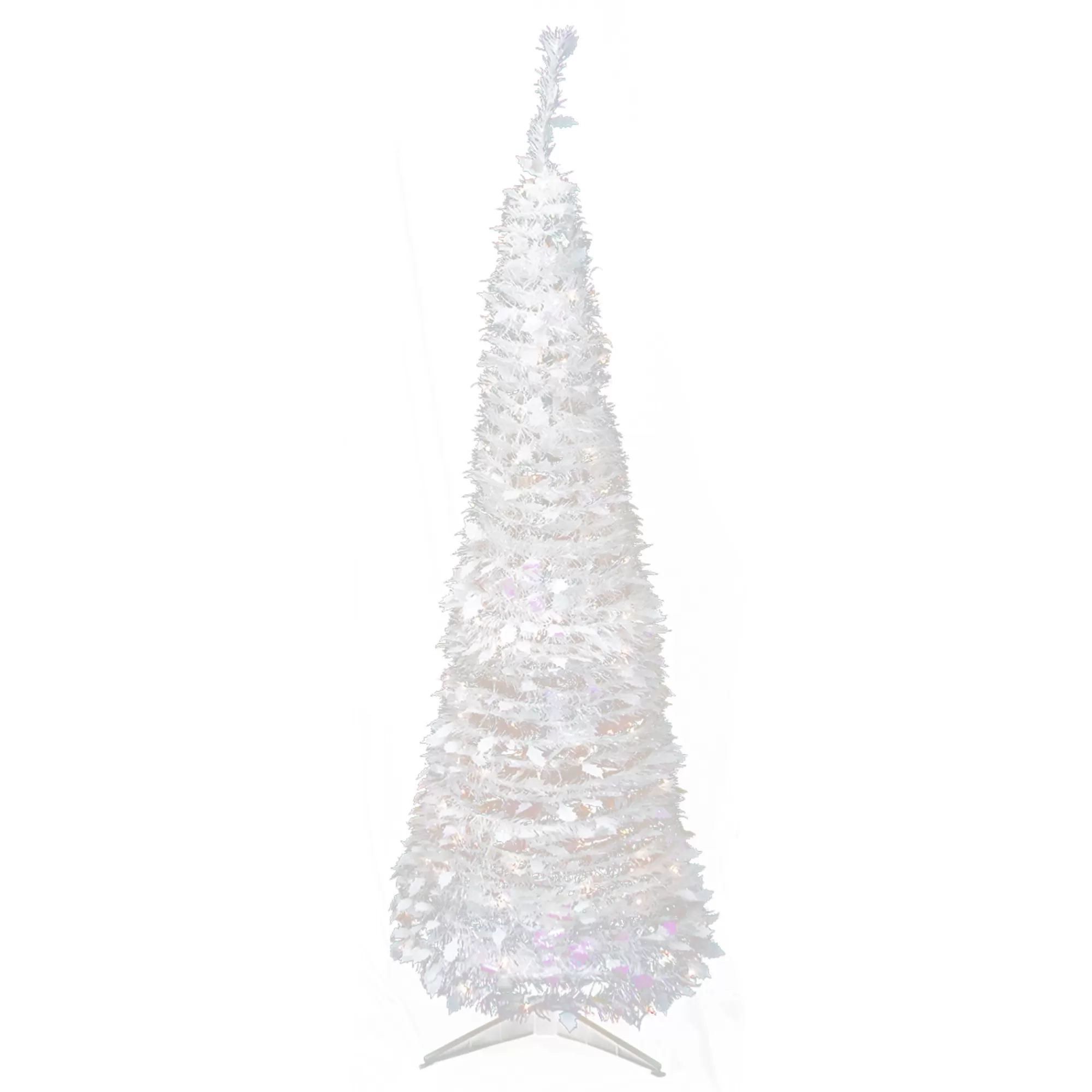 Rich Pacific 6' Pre-Lit Slim Tinsel Artificial Christmas Tree - Clear Lights< Colorful