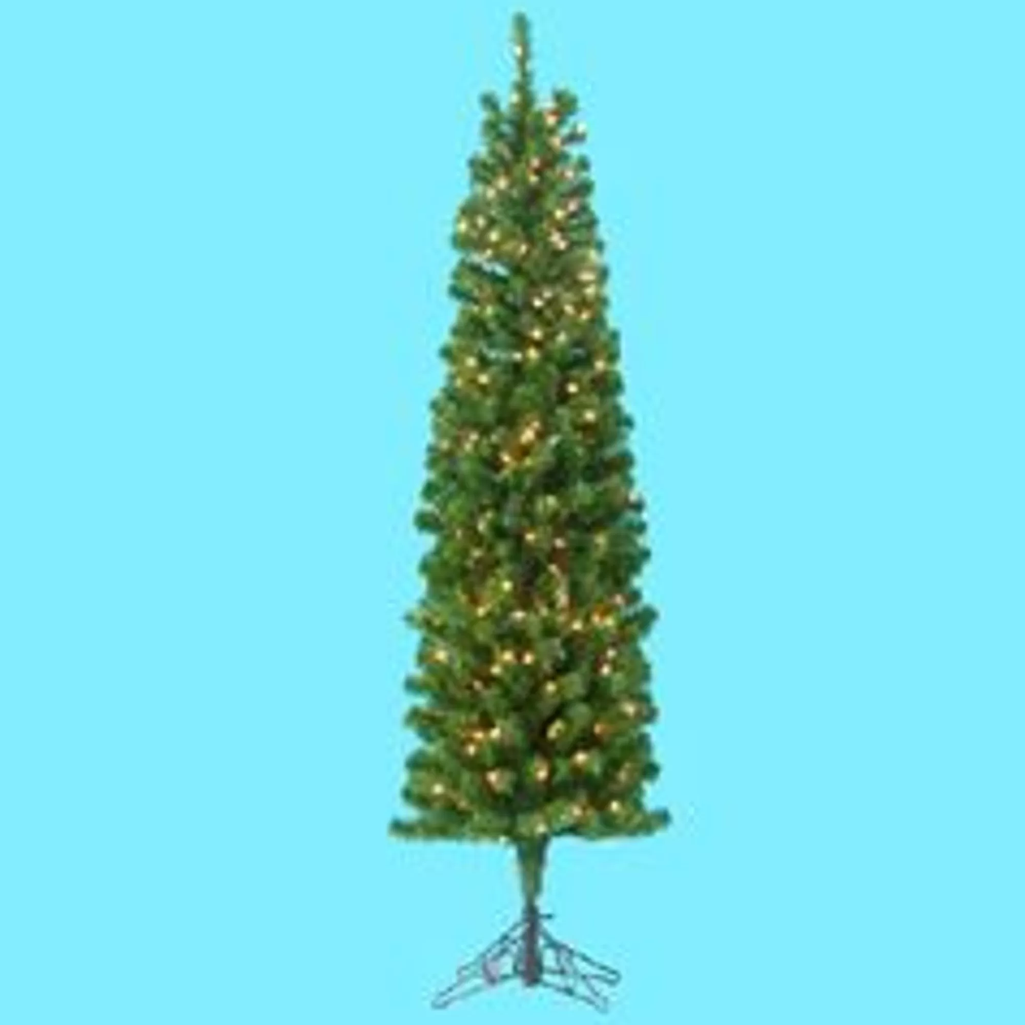 KSA 6' Pre-Lit Winchester Pine Pencil Christmas Tree - Clear Lights< Pre-Lit