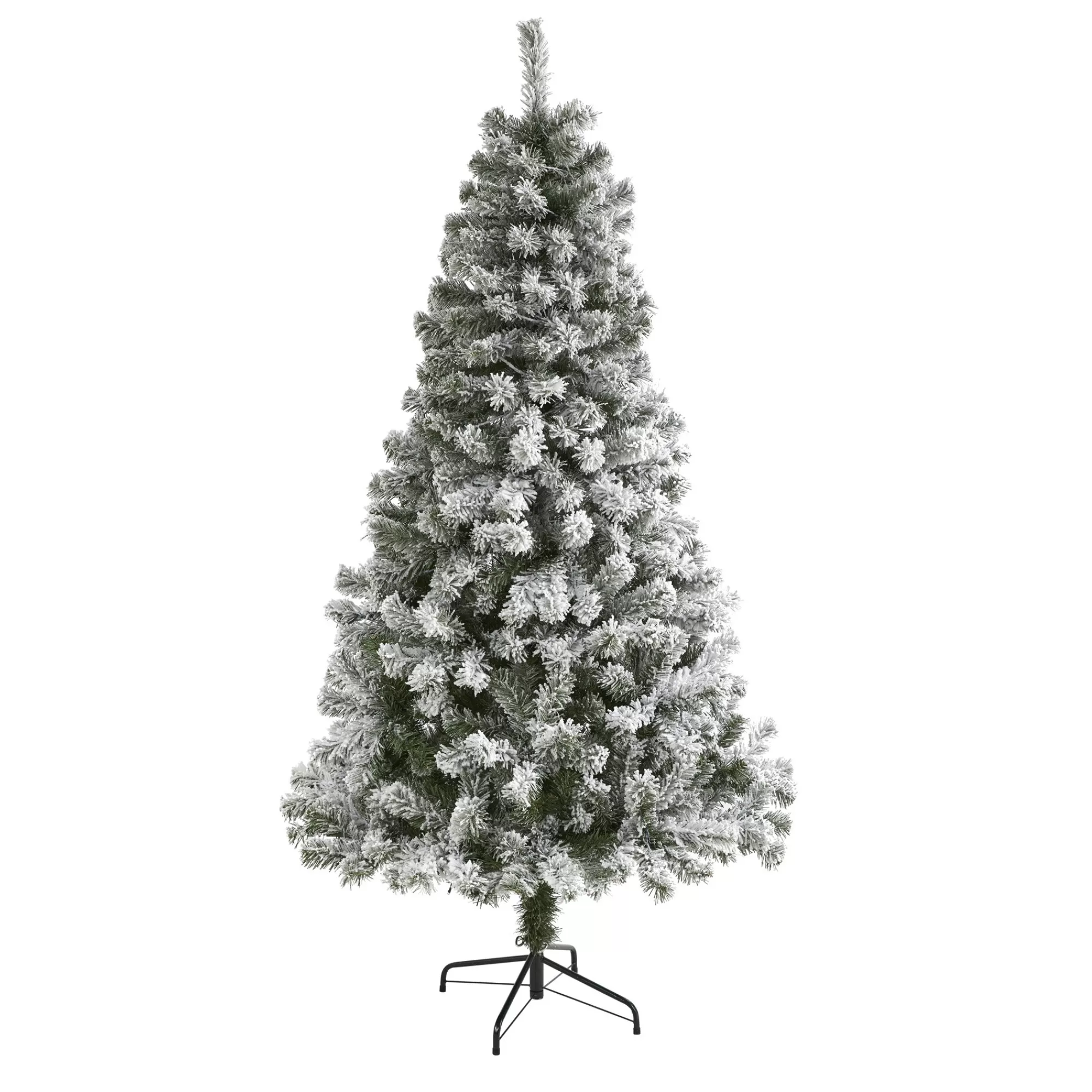 Nearly Natural 6' West Virginia Fir Flocked Artificial Christmas Tree, Unlit< Flocked