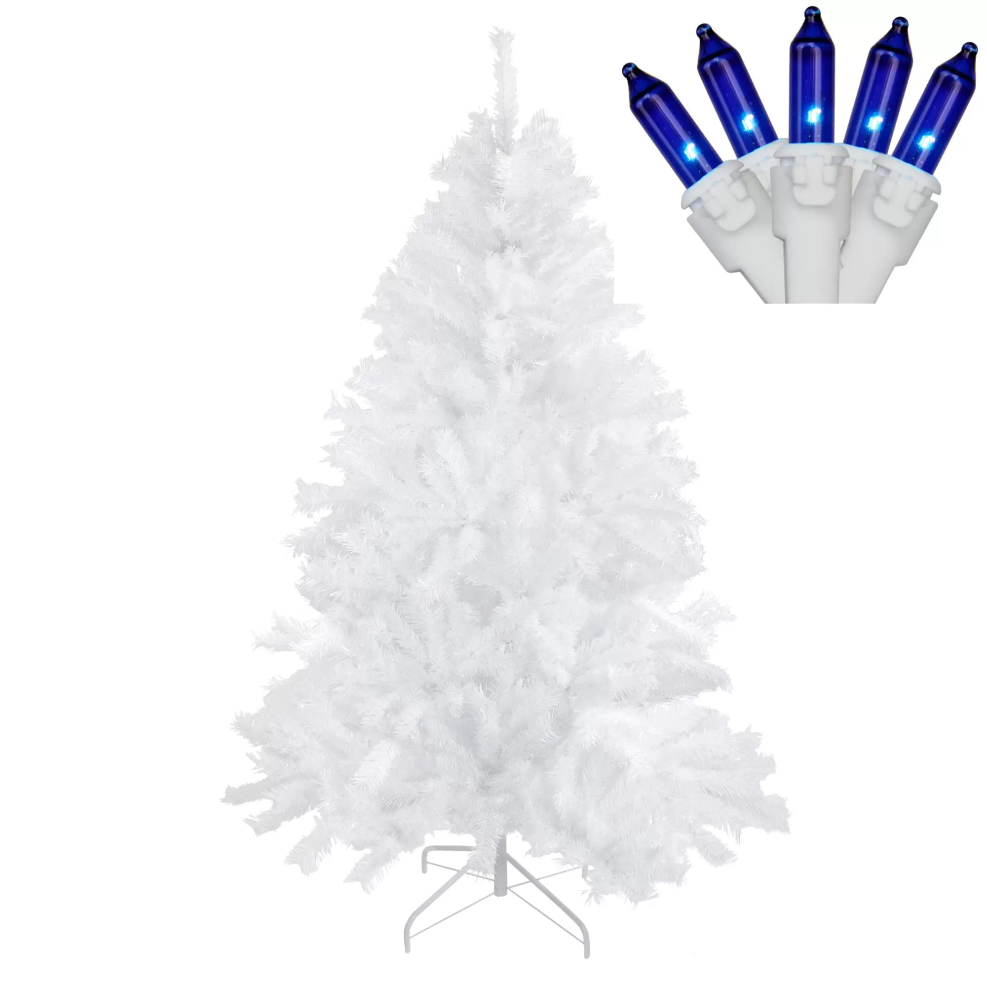 Northlight 6' White Spruce Artificial Christmas Tree With Blue Lights< Pre-Lit