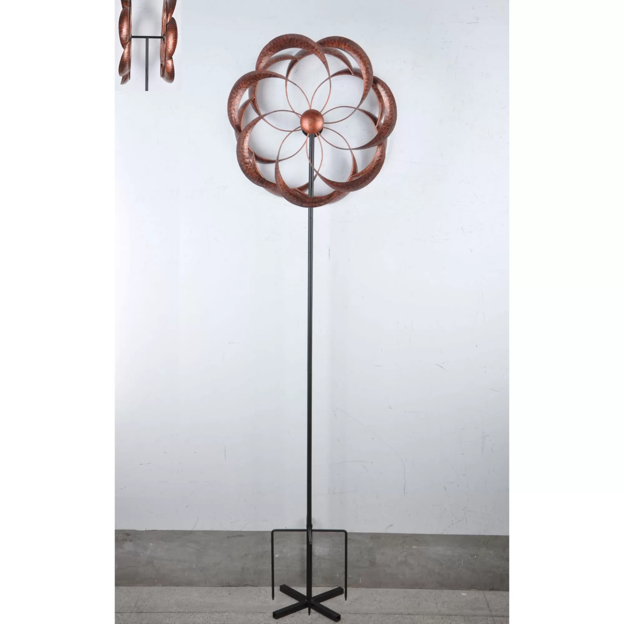 Hi-Line Gifts 72" Brownbistratal Flower Modern Wind Spinner - 33831920< Pre-Lit